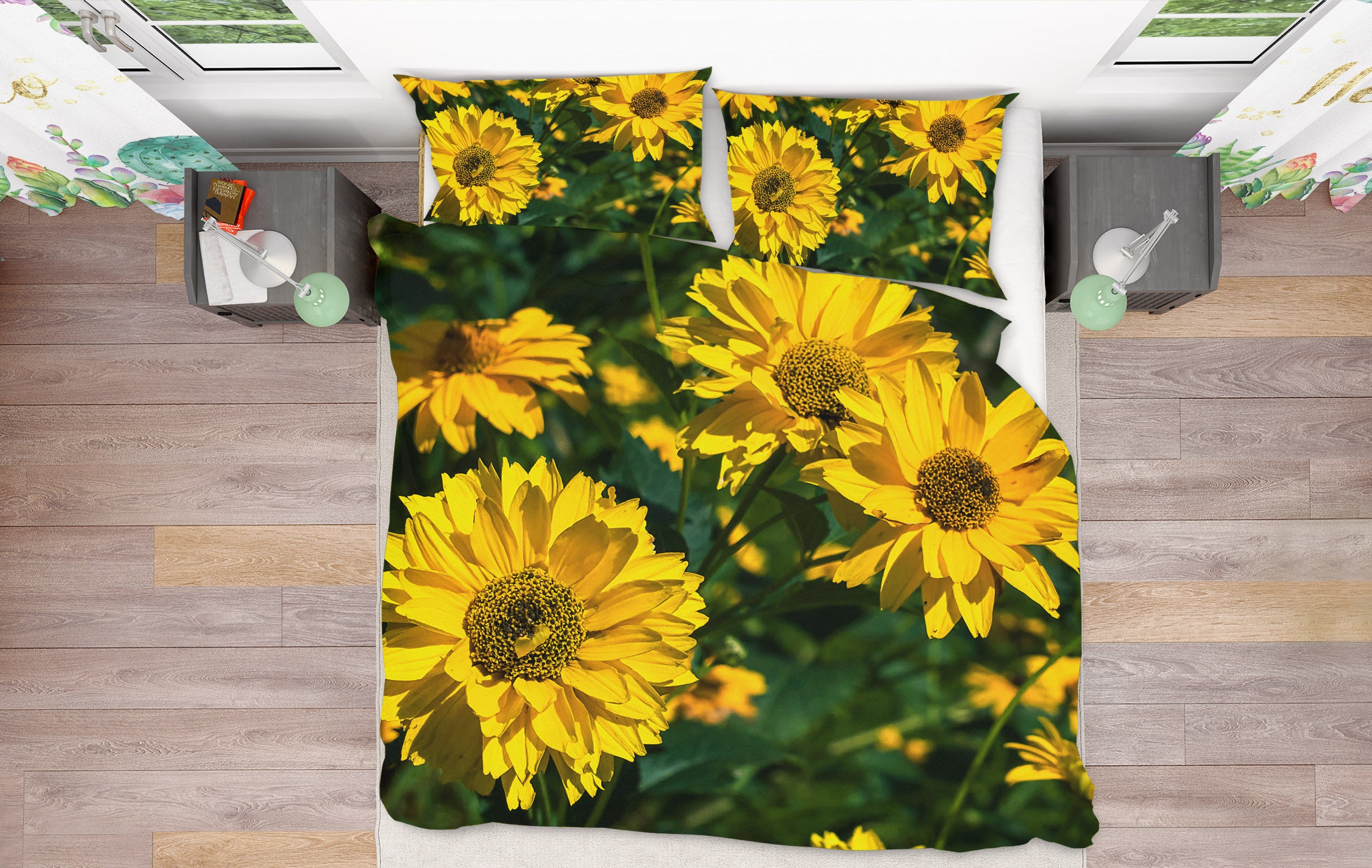 3D Sun Sunflower 1035 Jerry LoFaro bedding Bed Pillowcases Quilt