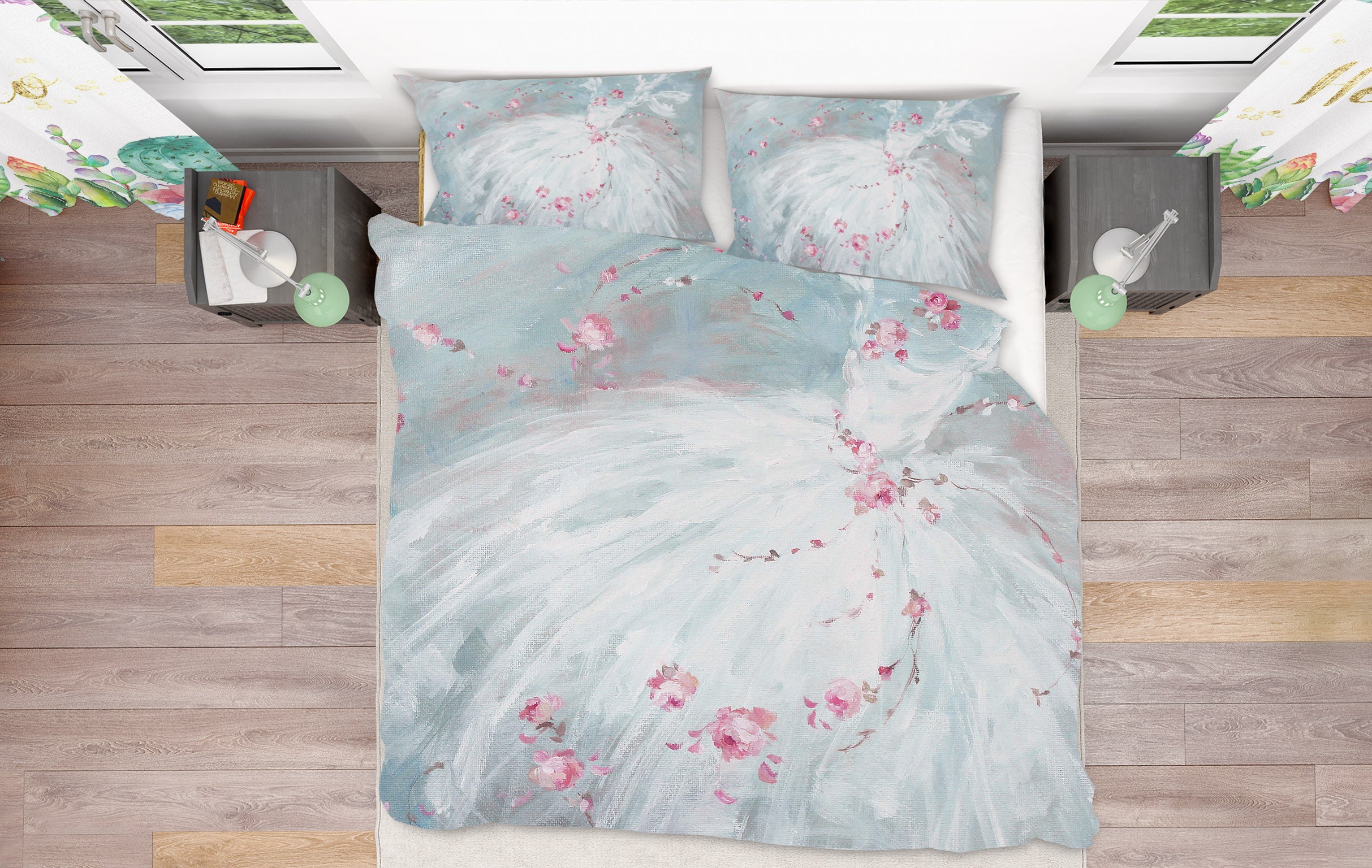 3D Petal White Dress 2022 Debi Coules Bedding Bed Pillowcases Quilt