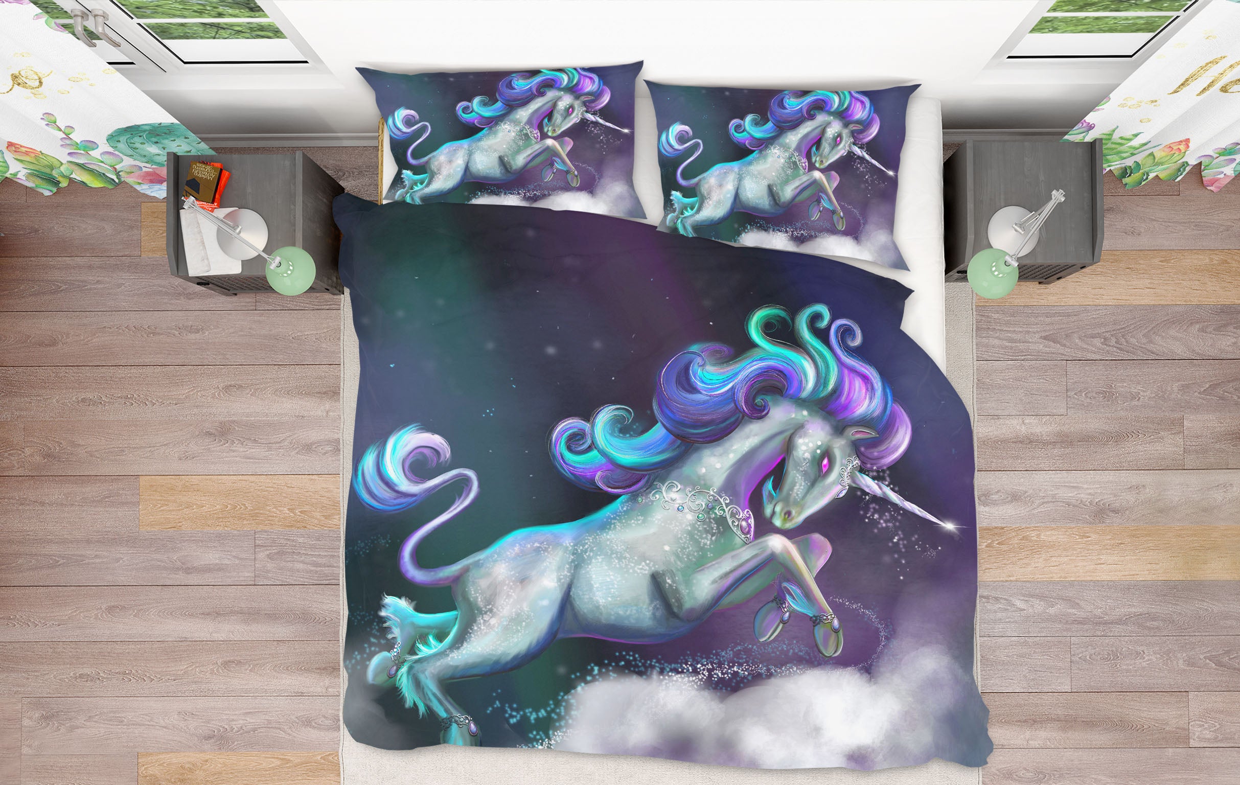 3D Cute Unicorn 114 Rose Catherine Khan Bedding Bed Pillowcases Quilt