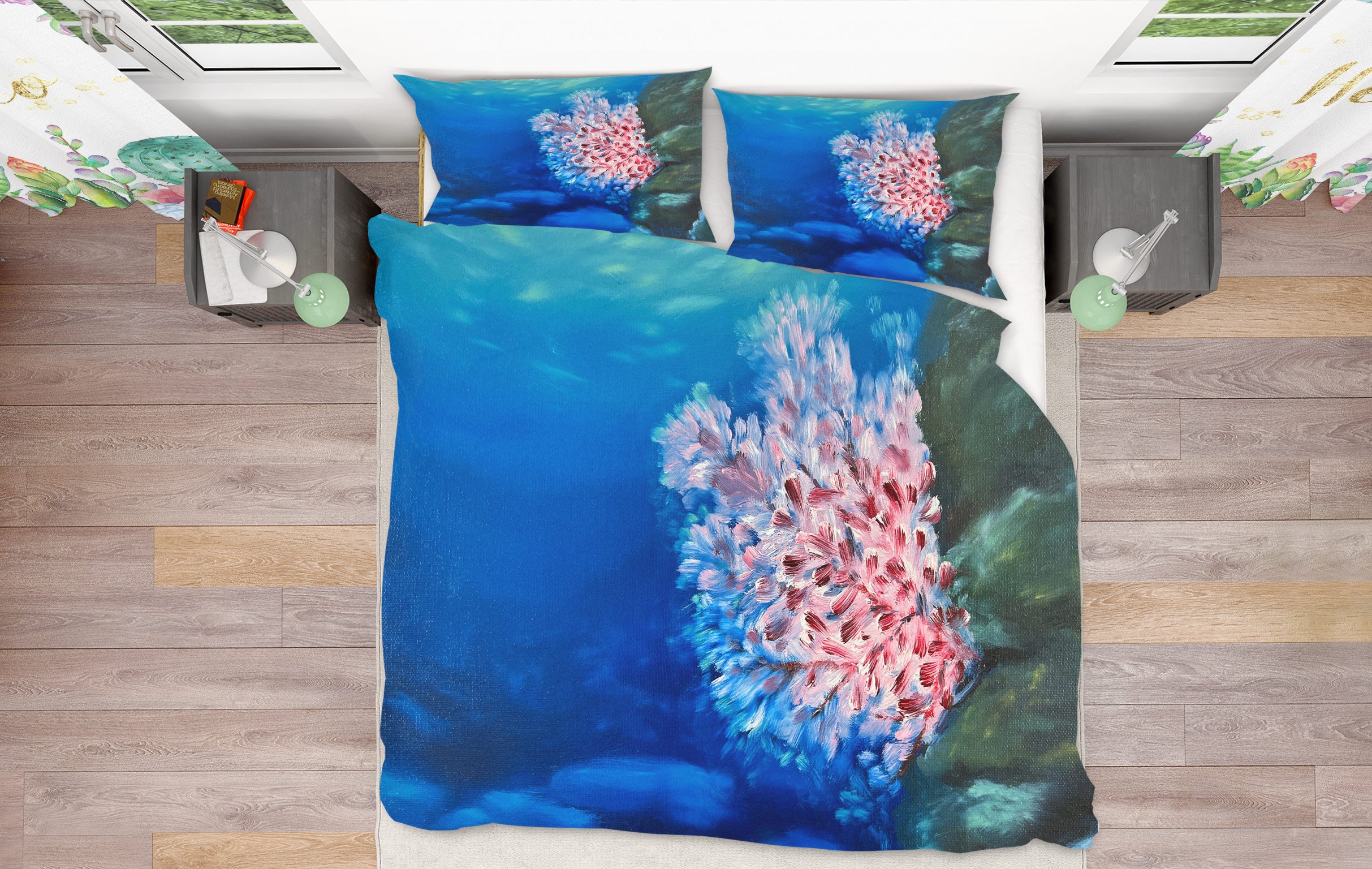 3D Pink Coral Sea 97105 Marina Zotova Bedding Bed Pillowcases Quilt