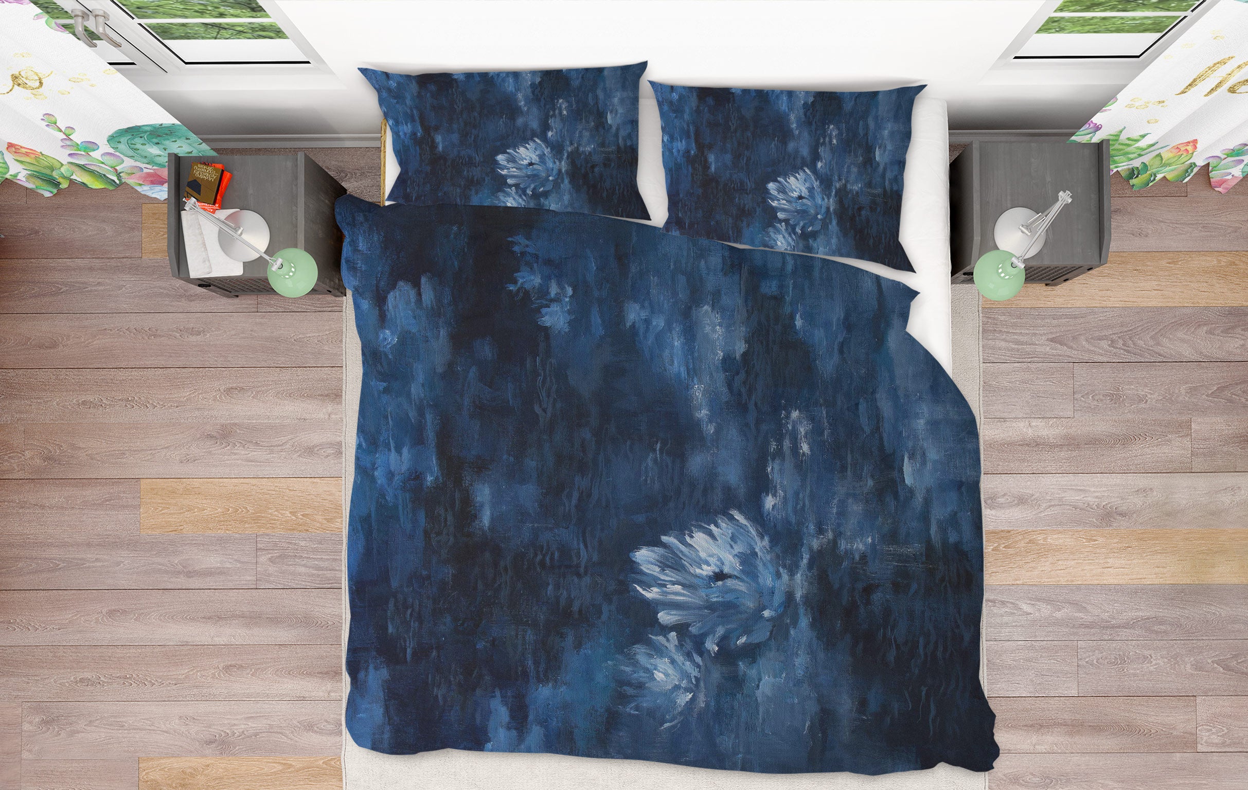 3D Dark Flower Night 2077 Debi Coules Bedding Bed Pillowcases Quilt