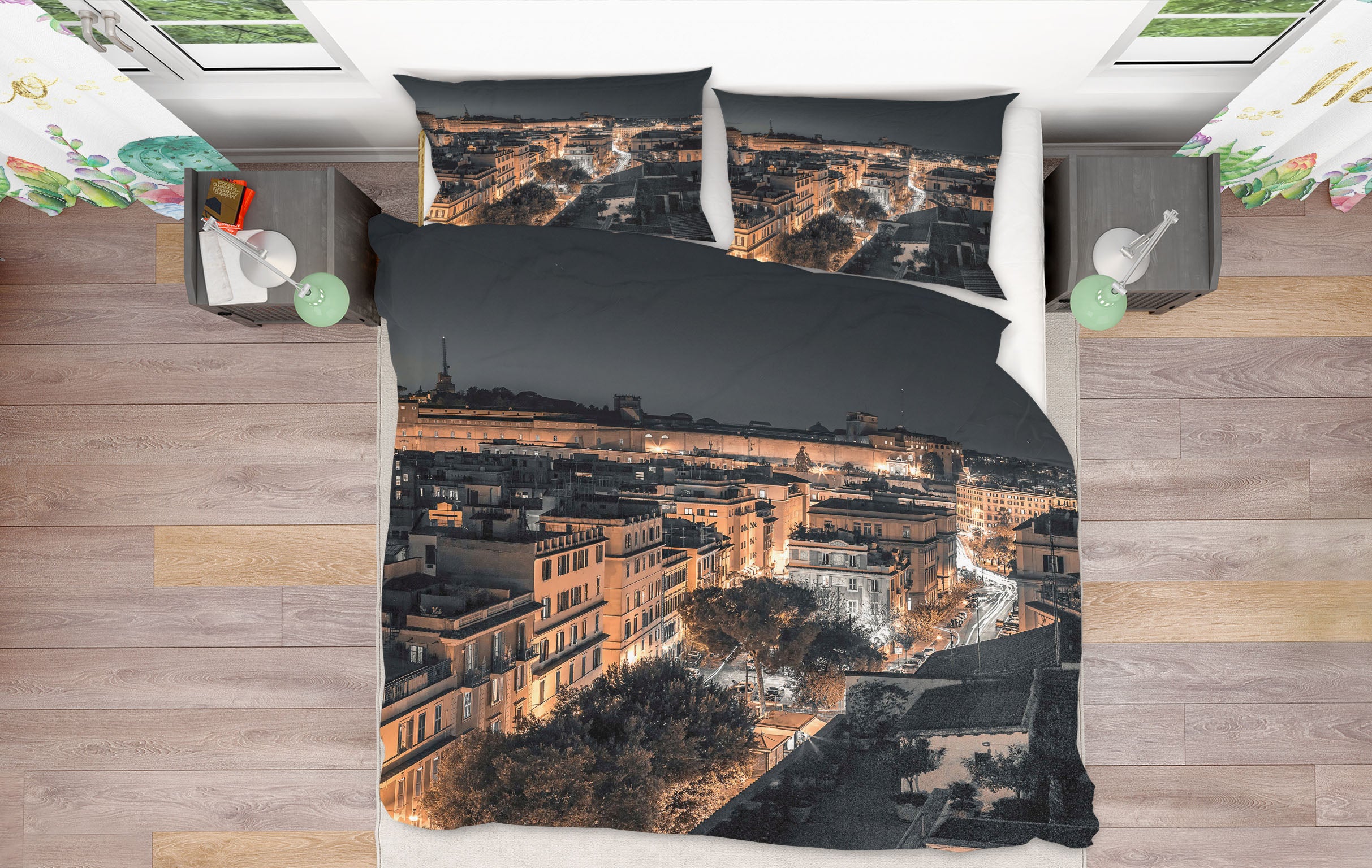 3D Building Night 8624 Assaf Frank Bedding Bed Pillowcases Quilt
