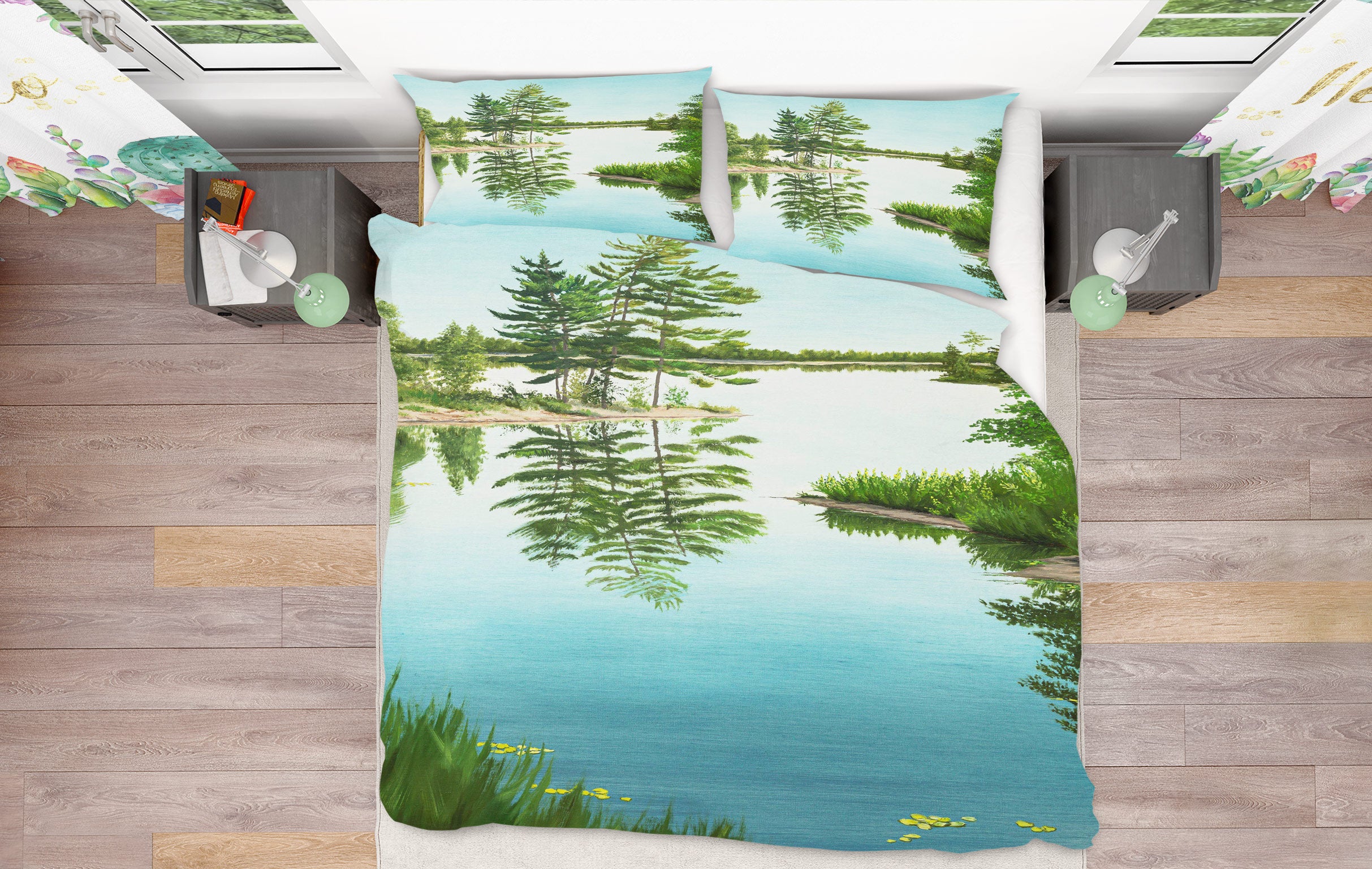 3D Lake Surface Tree 1756 Marina Zotova Bedding Bed Pillowcases Quilt