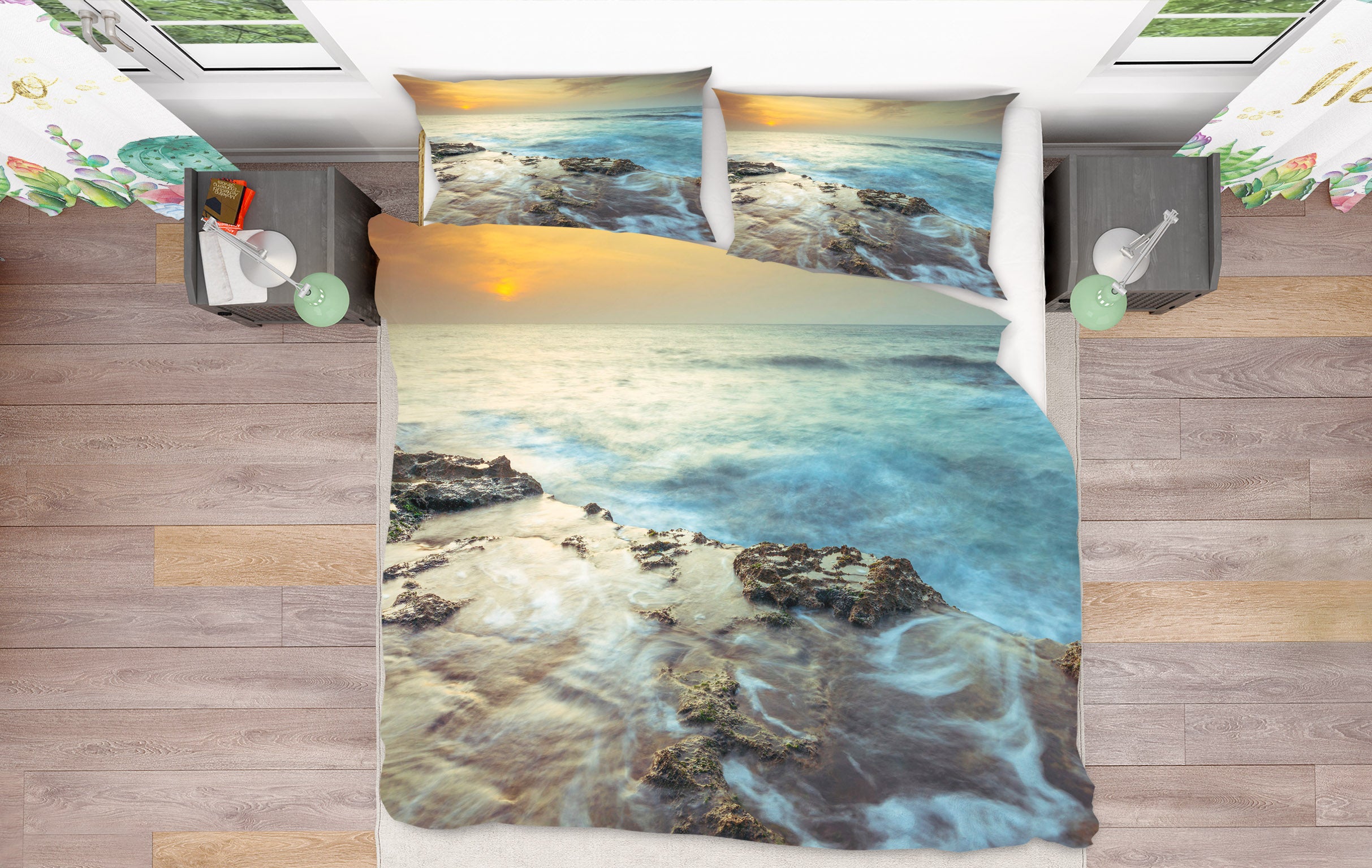 3D Seaside Stones 8583 Assaf Frank Bedding Bed Pillowcases Quilt