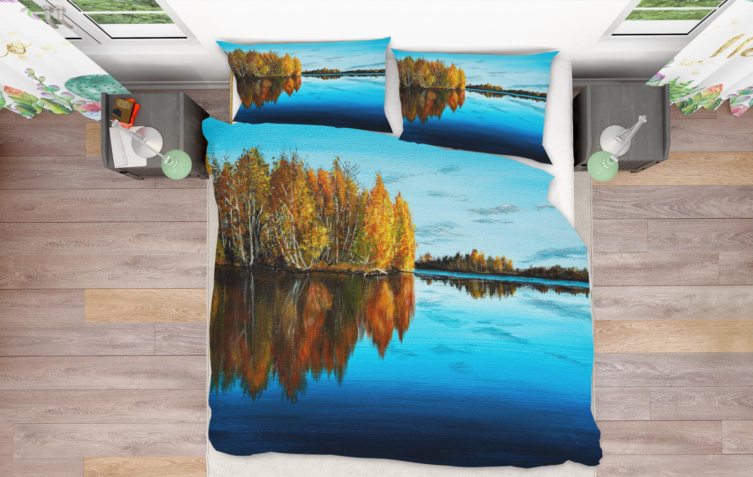 3D Forest Lake 1742 Marina Zotova Bedding Bed Pillowcases Quilt