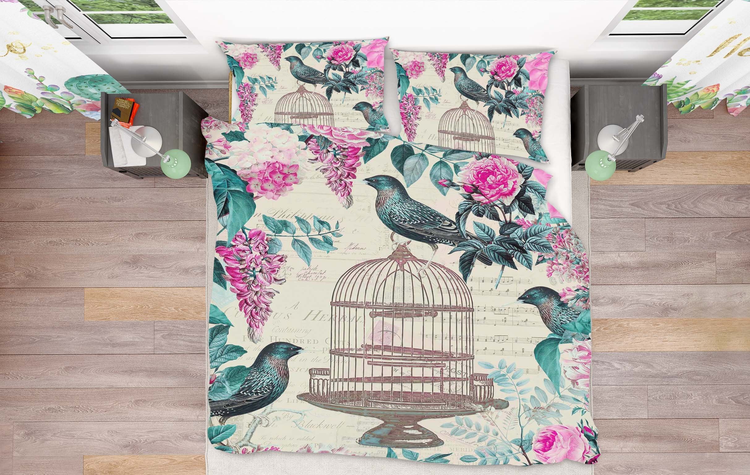 3D Bird Cage 2103 Andrea haase Bedding Bed Pillowcases Quilt Quiet Covers AJ Creativity Home 