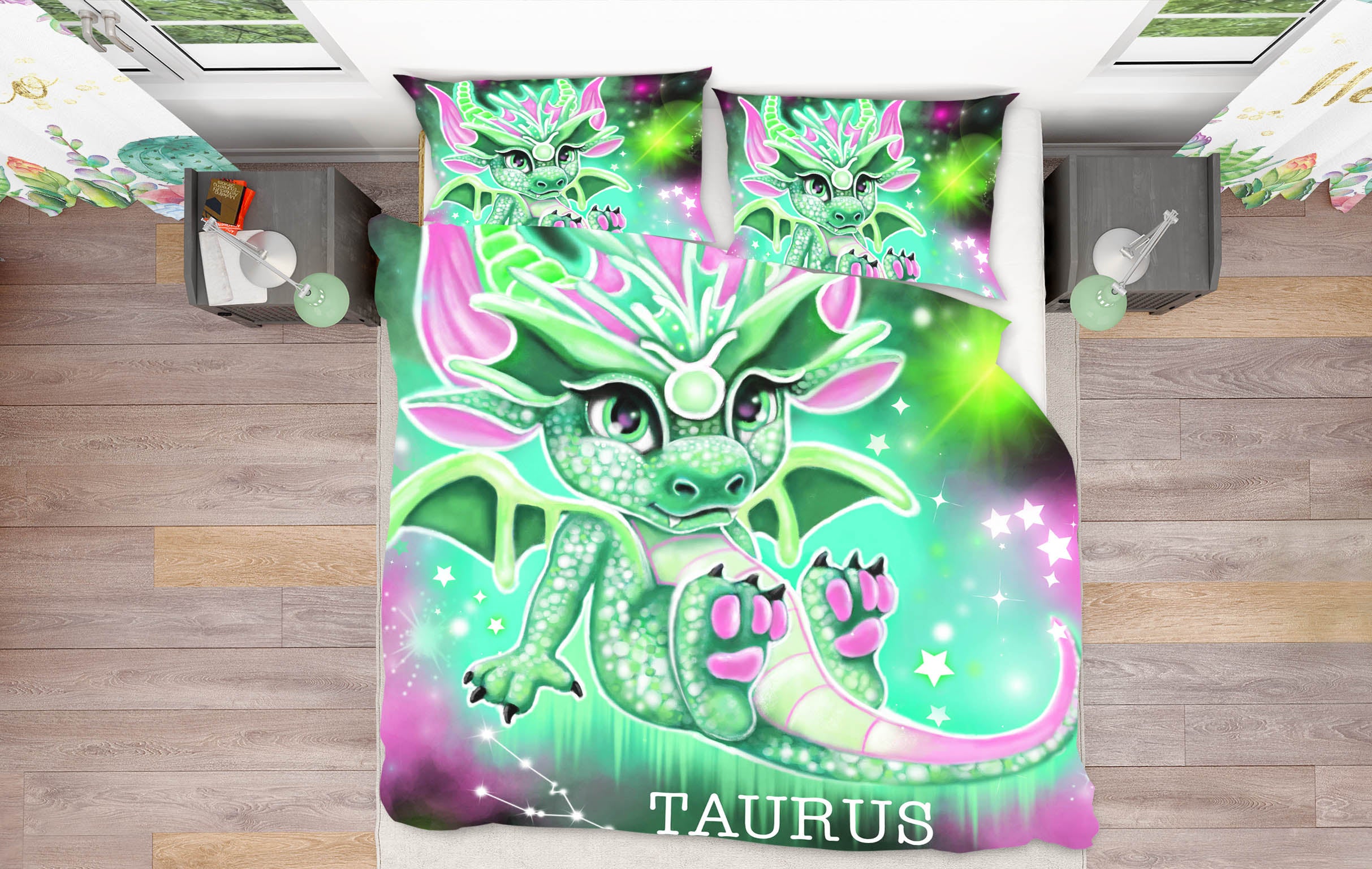 3D Green Dragon Taurus 8617 Sheena Pike Bedding Bed Pillowcases Quilt Cover Duvet Cover