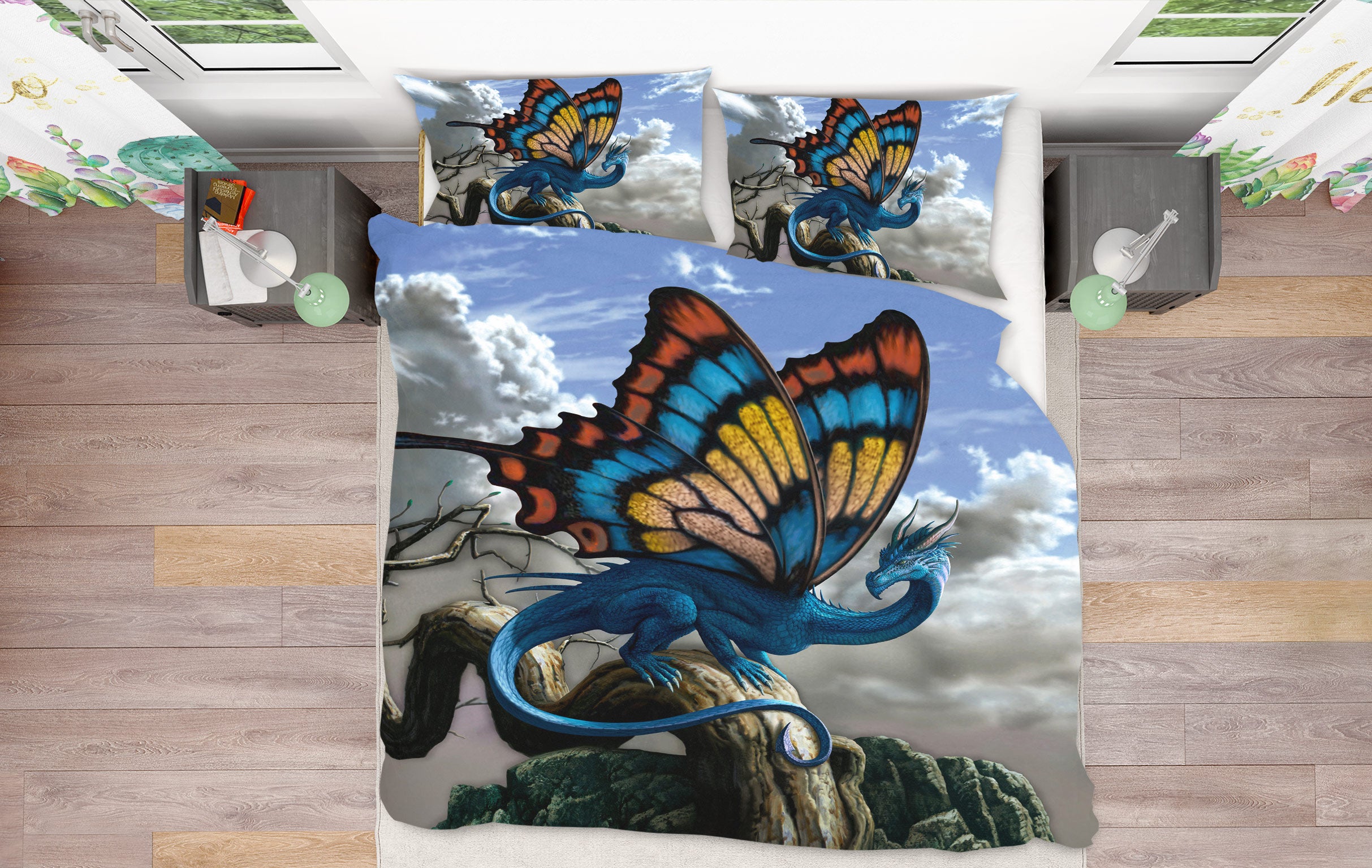 3D Butterfly Wings Dragon 7041 Ciruelo Bedding Bed Pillowcases Quilt