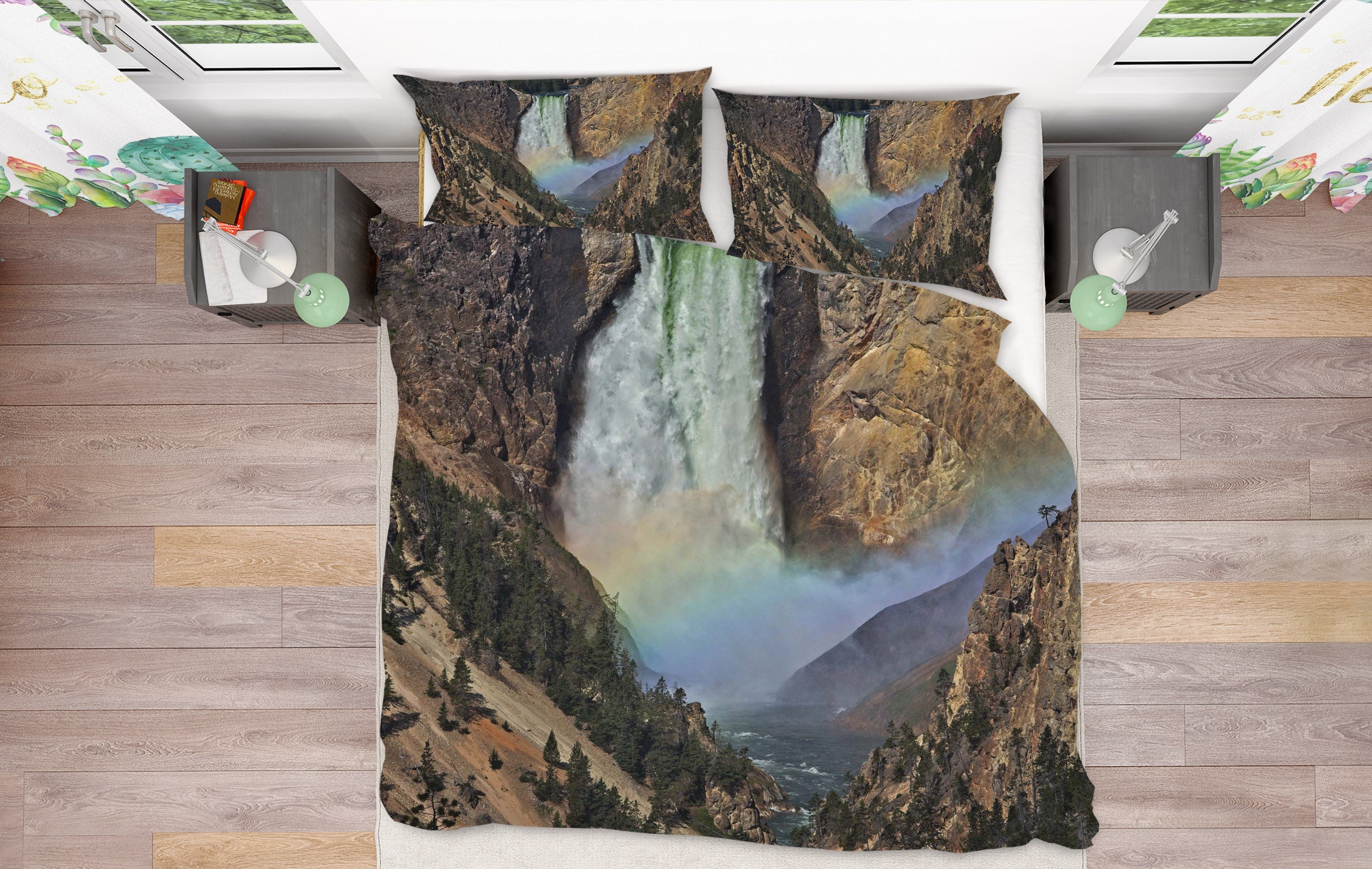 3D Rainbow Waterfall 2125 Kathy Barefield Bedding Bed Pillowcases Quilt