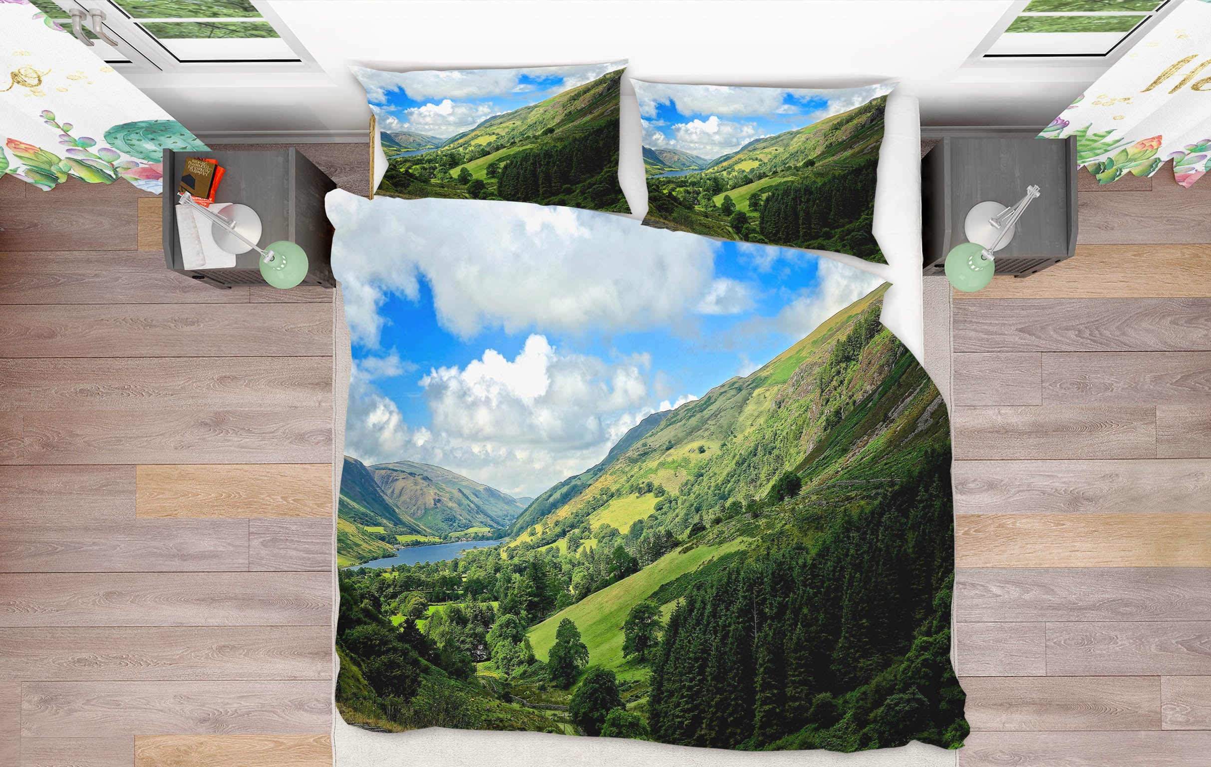 3D Grass Mountain Tree 8688 Kathy Barefield Bedding Bed Pillowcases Quilt