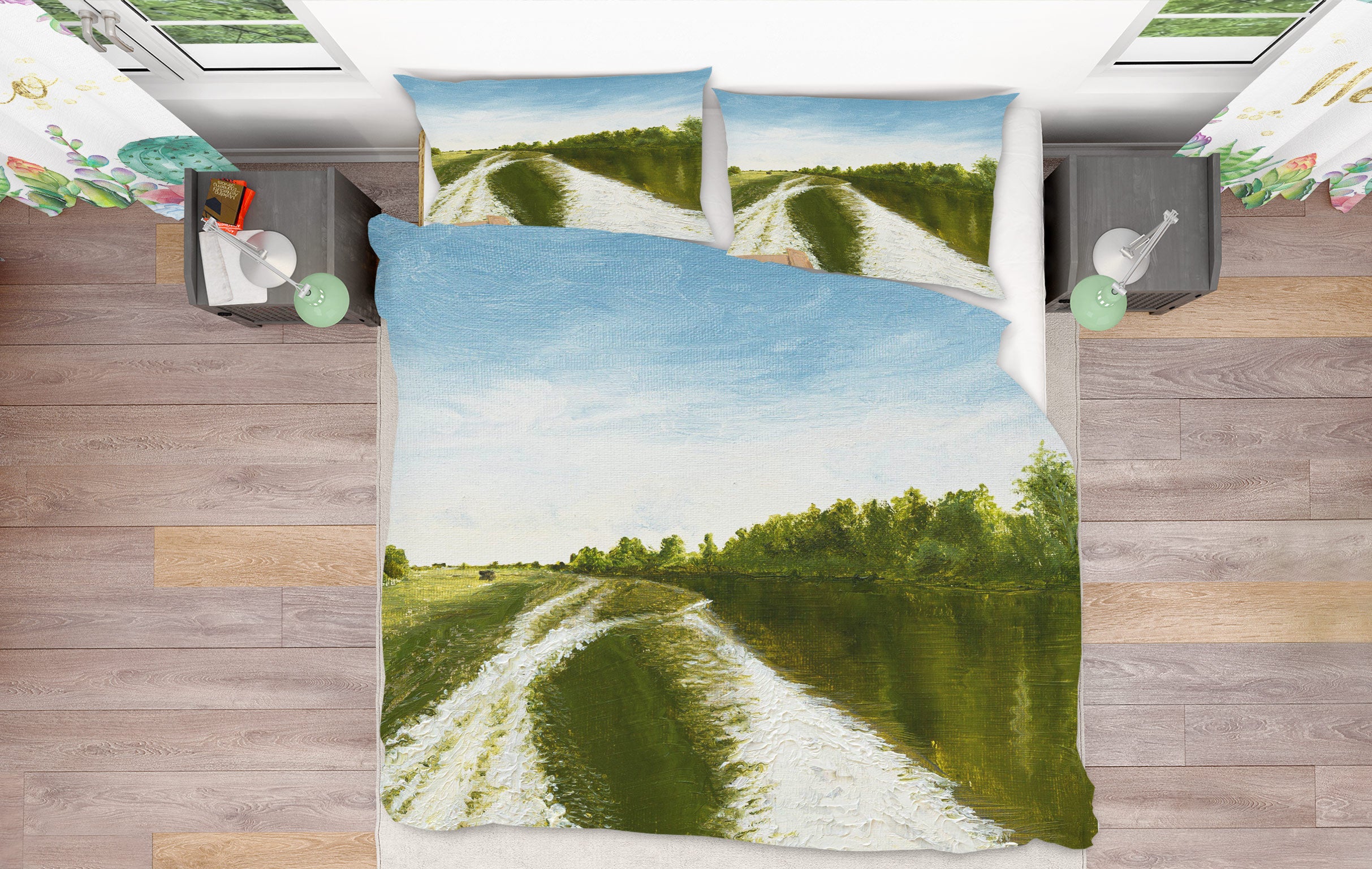 3D River Trees 1747 Marina Zotova Bedding Bed Pillowcases Quilt