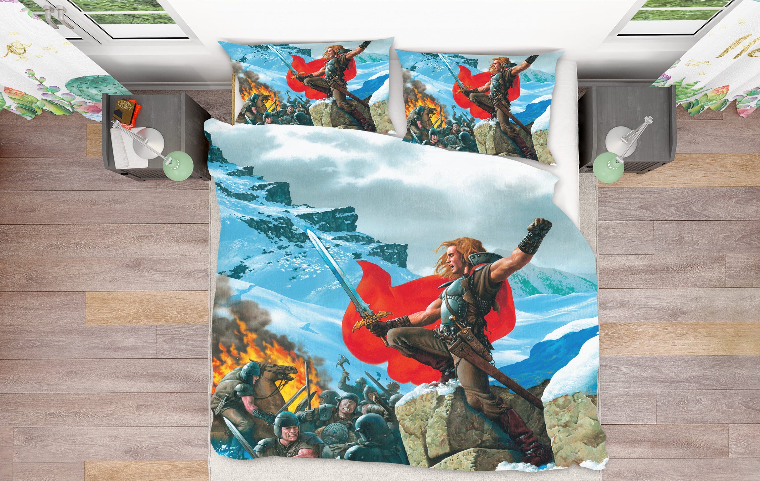 3D Snow Mountain Warrior 6188 Ciruelo Bedding Bed Pillowcases Quilt