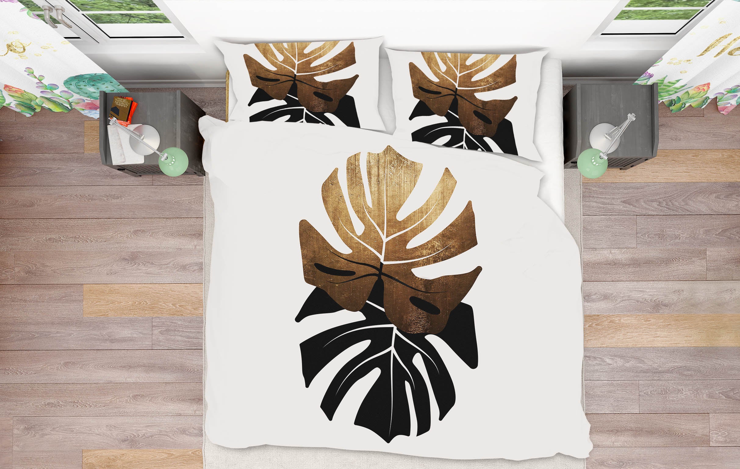 3D Golden Leaves 141 Boris Draschoff Bedding Bed Pillowcases Quilt