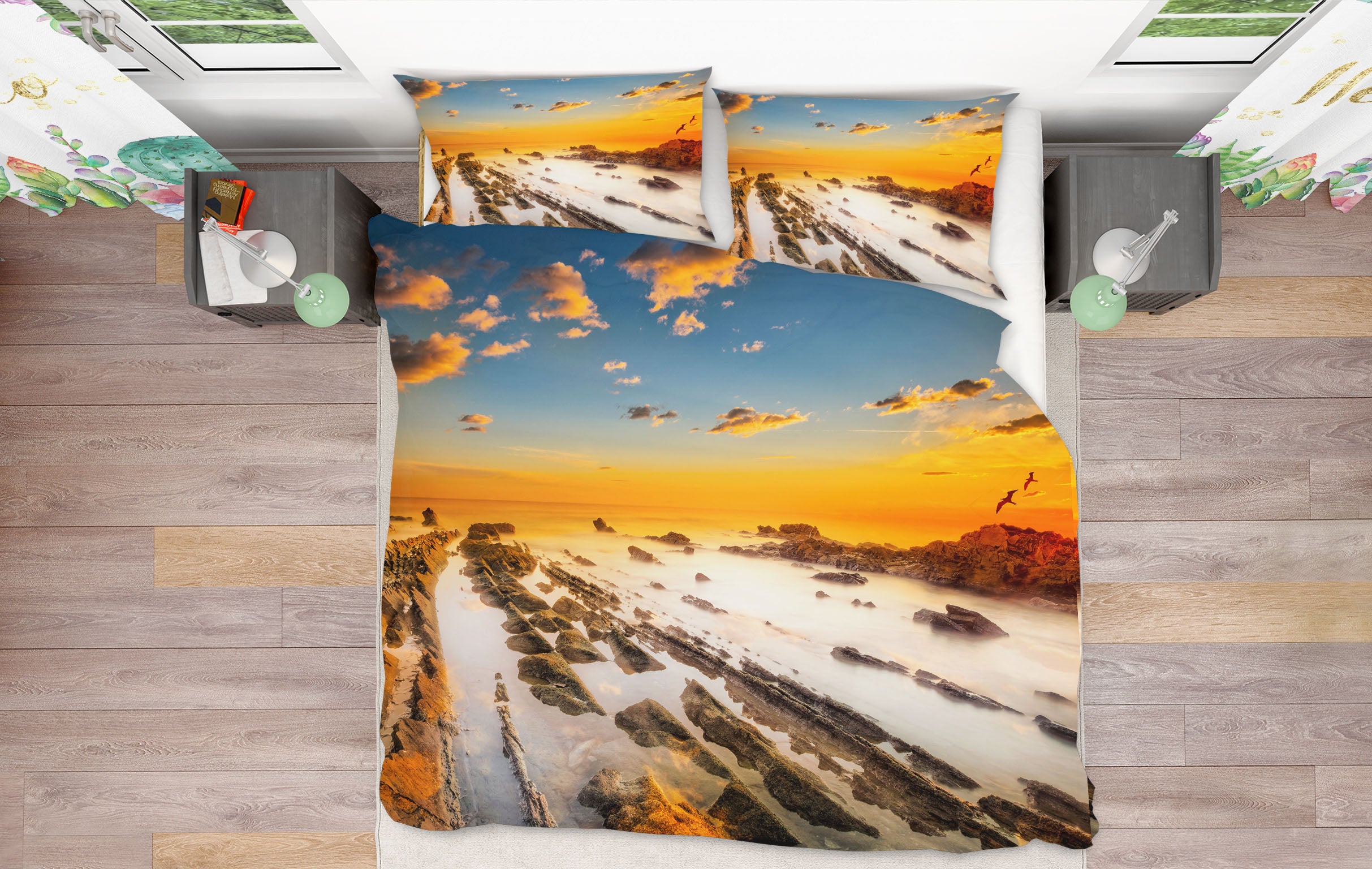 3D River Yellow Clouds 128 Marco Carmassi Bedding Bed Pillowcases Quilt