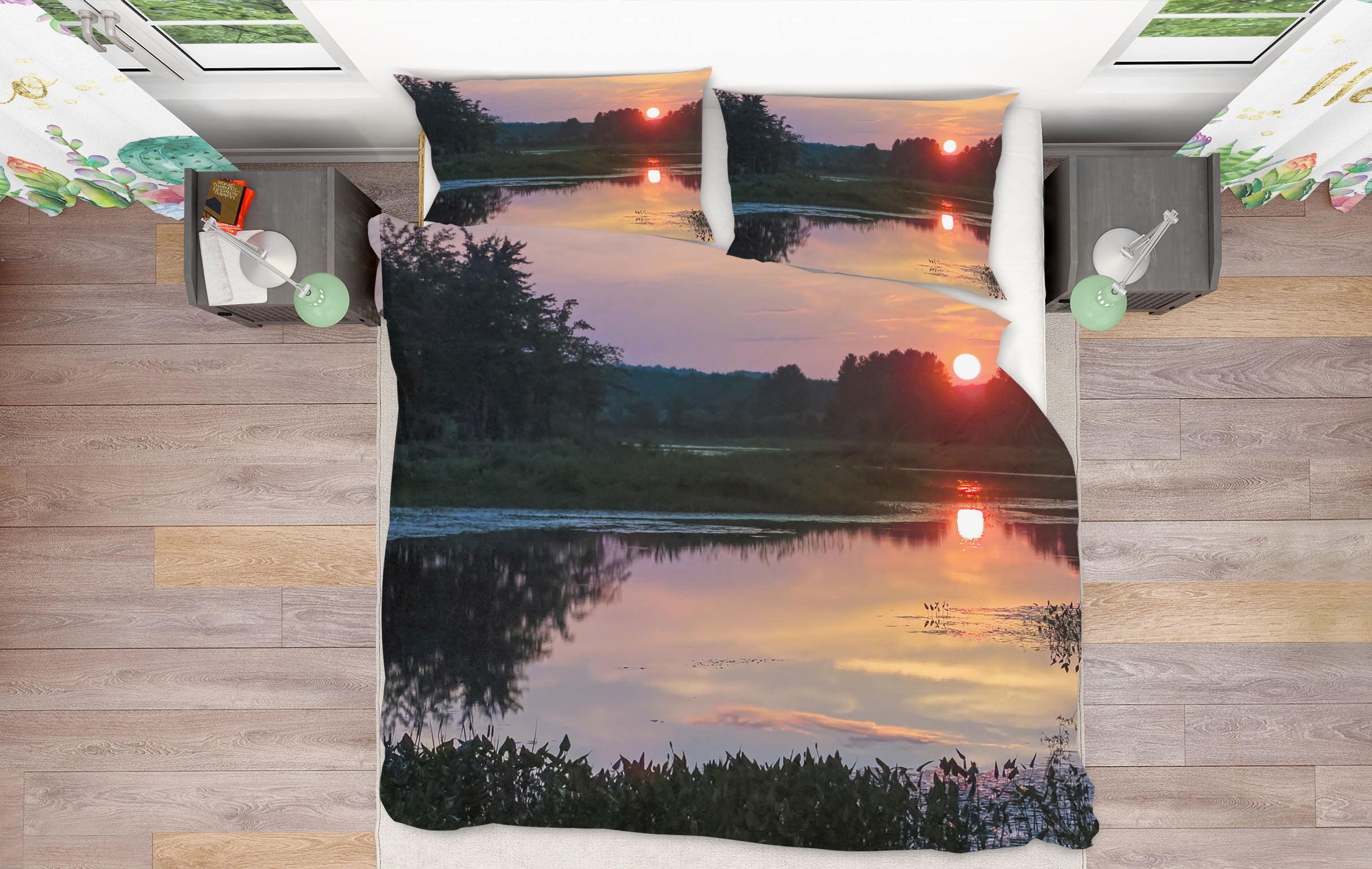 3D Sunset Marsh 1028 Jerry LoFaro bedding Bed Pillowcases Quilt