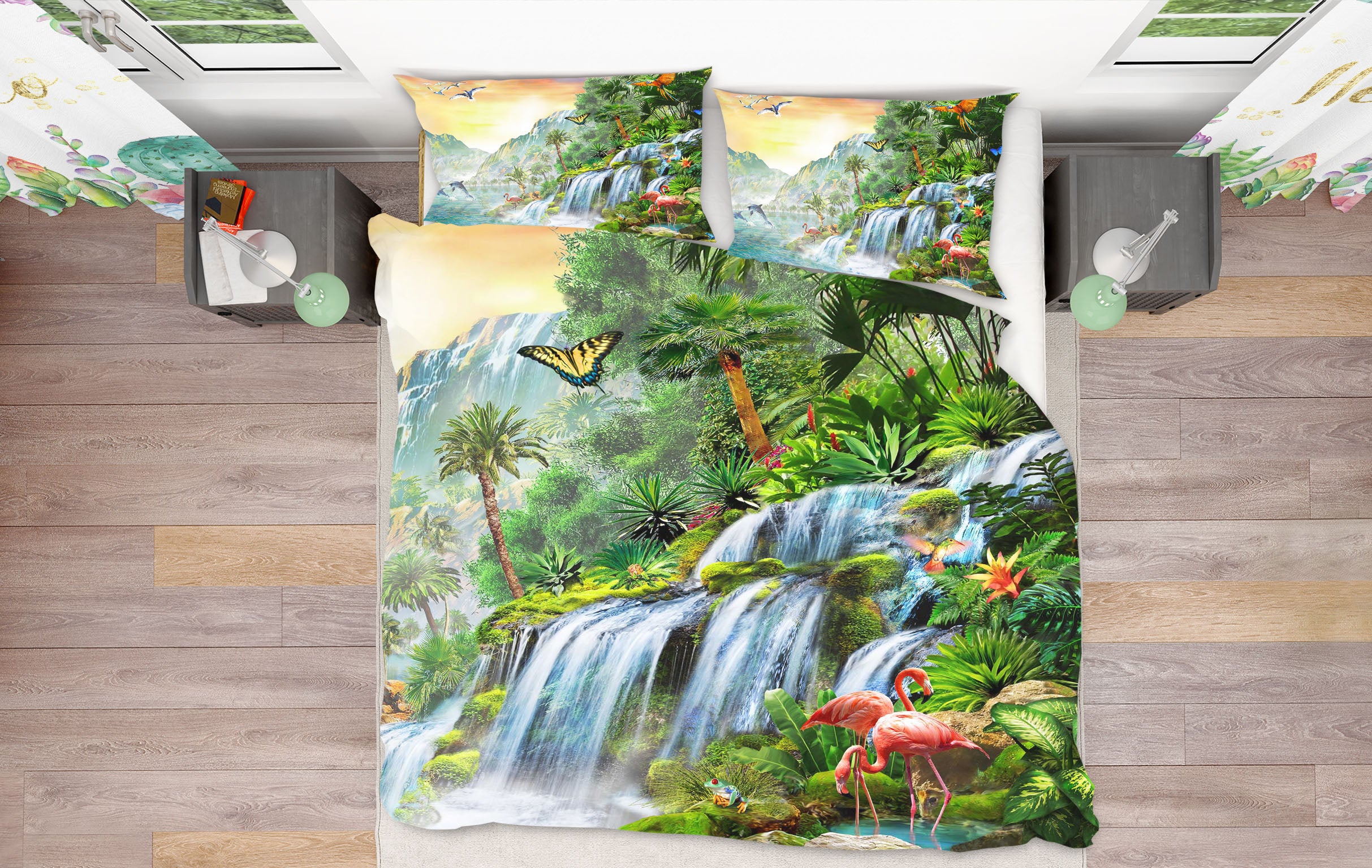 3D Forest Waterfall 2119 Adrian Chesterman Bedding Bed Pillowcases Quilt