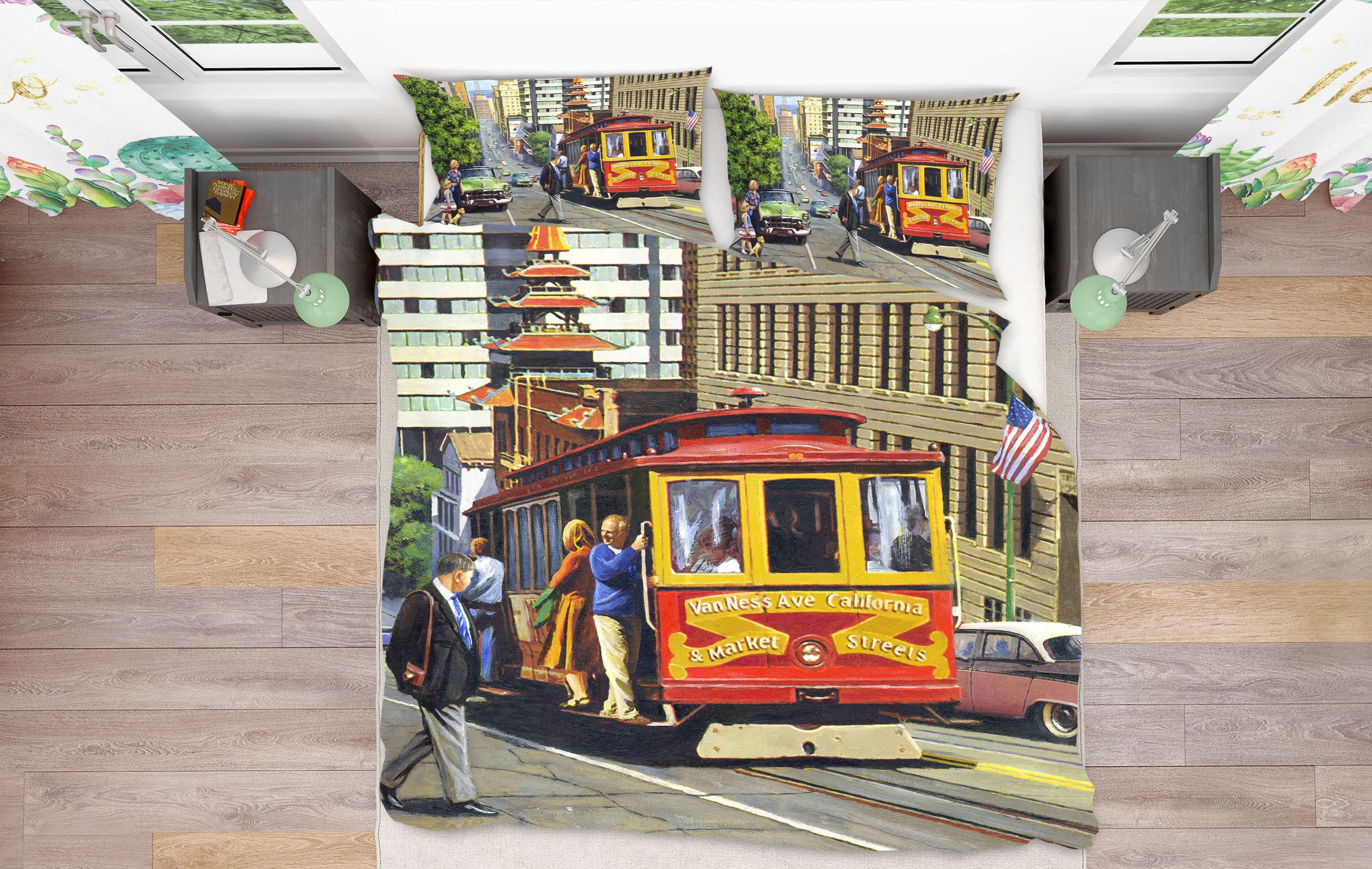 3D Bus Street 12530 Kevin Walsh Bedding Bed Pillowcases Quilt