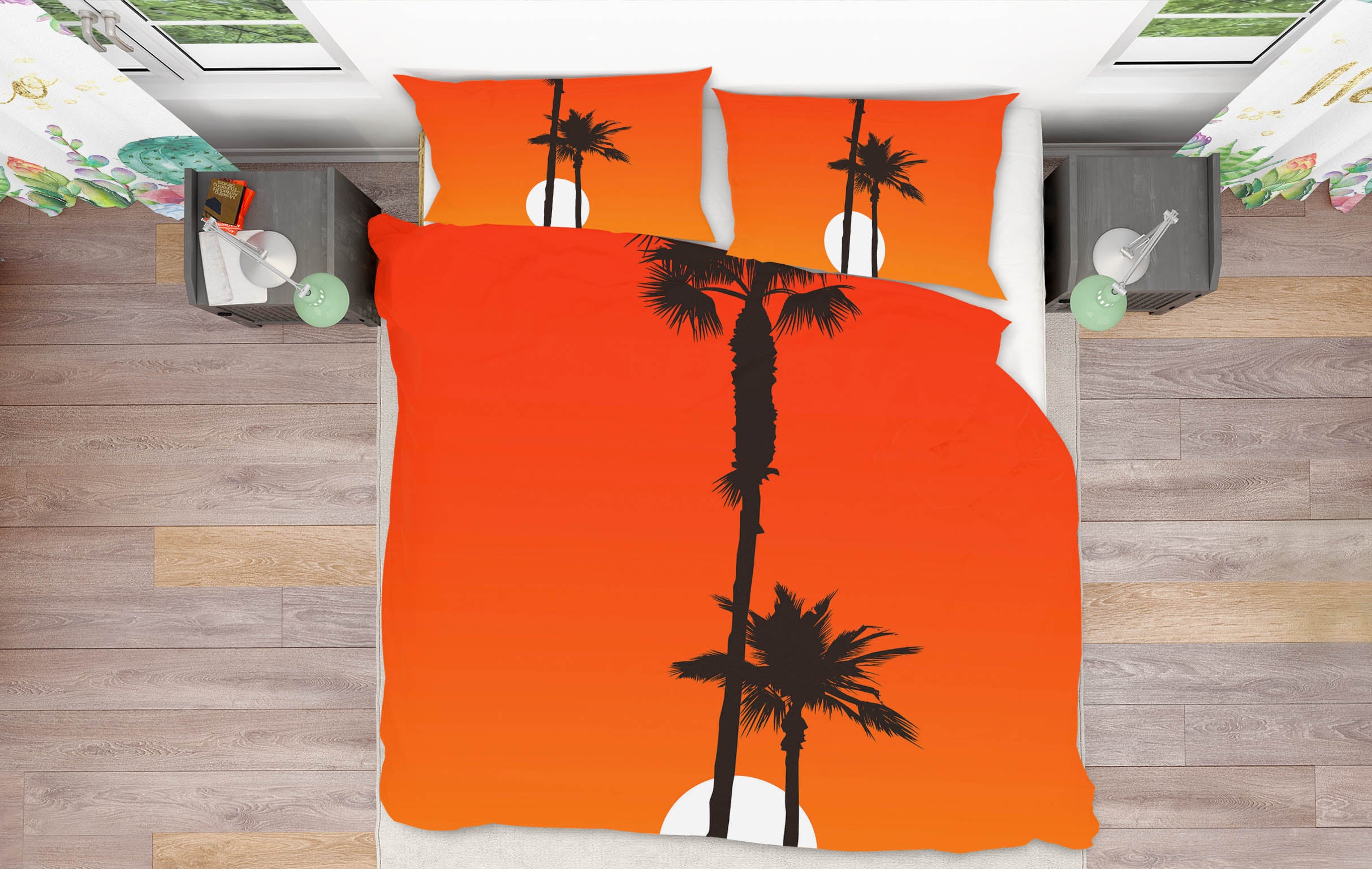 3D Sunset Coconut Tree 195 Boris Draschoff Bedding Bed Pillowcases Quilt