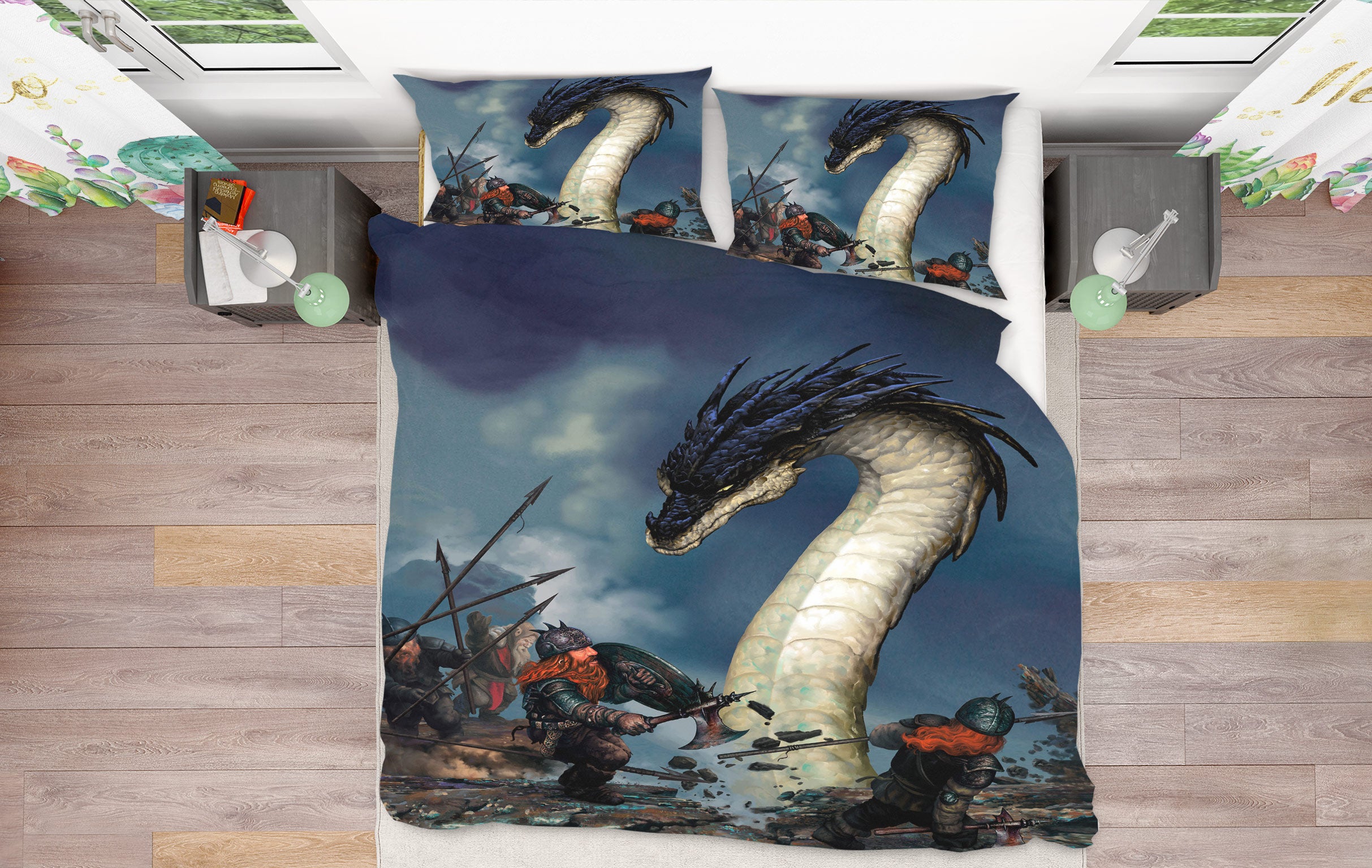 3D Dragon Fighting 6216 Ciruelo Bedding Bed Pillowcases Quilt