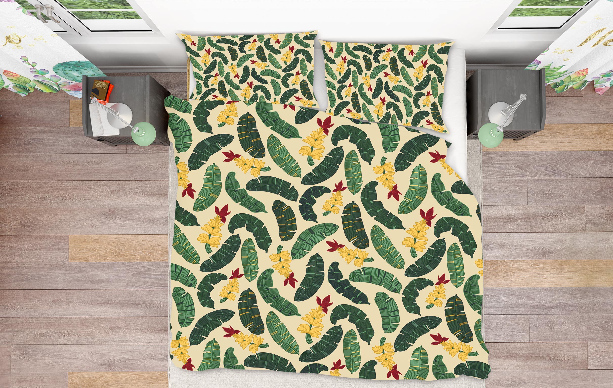 3D Green Yellow Leaves 109103 Kashmira Jayaprakash Bedding Bed Pillowcases Quilt