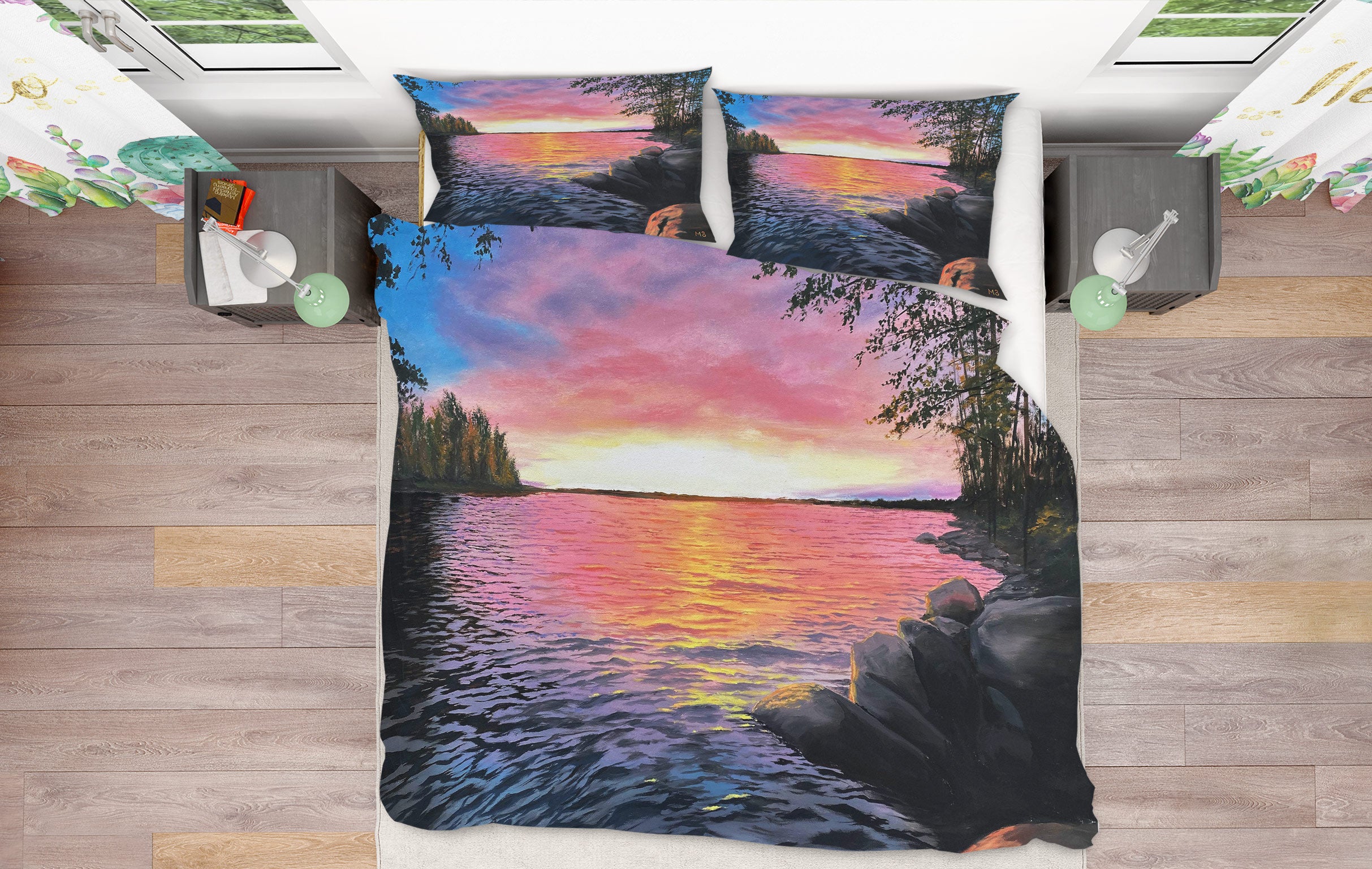 3D Sunset Lake 9788 Marina Zotova Bedding Bed Pillowcases Quilt