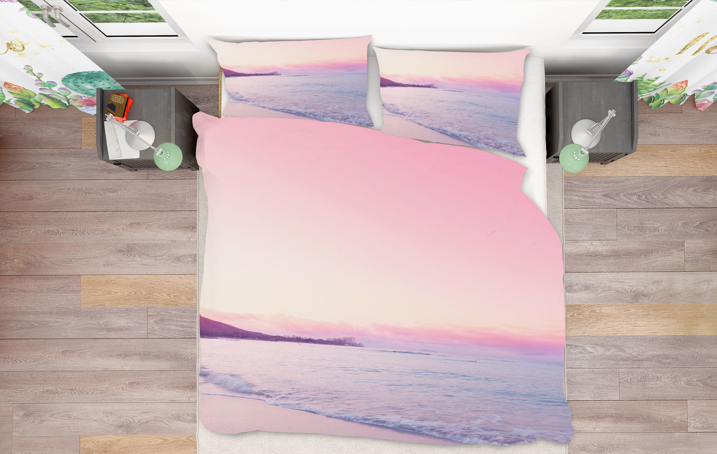 3D Pink Sunset 2018 Noirblanc777 Bedding Bed Pillowcases Quilt