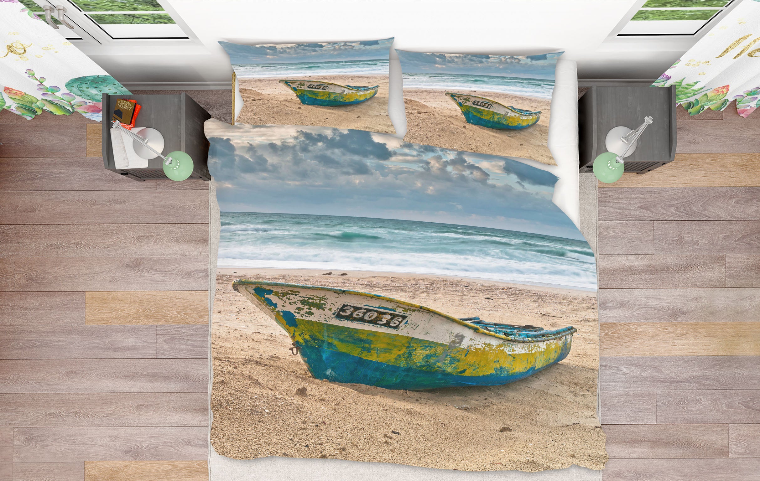 3D Beach Boat 85169 Assaf Frank Bedding Bed Pillowcases Quilt