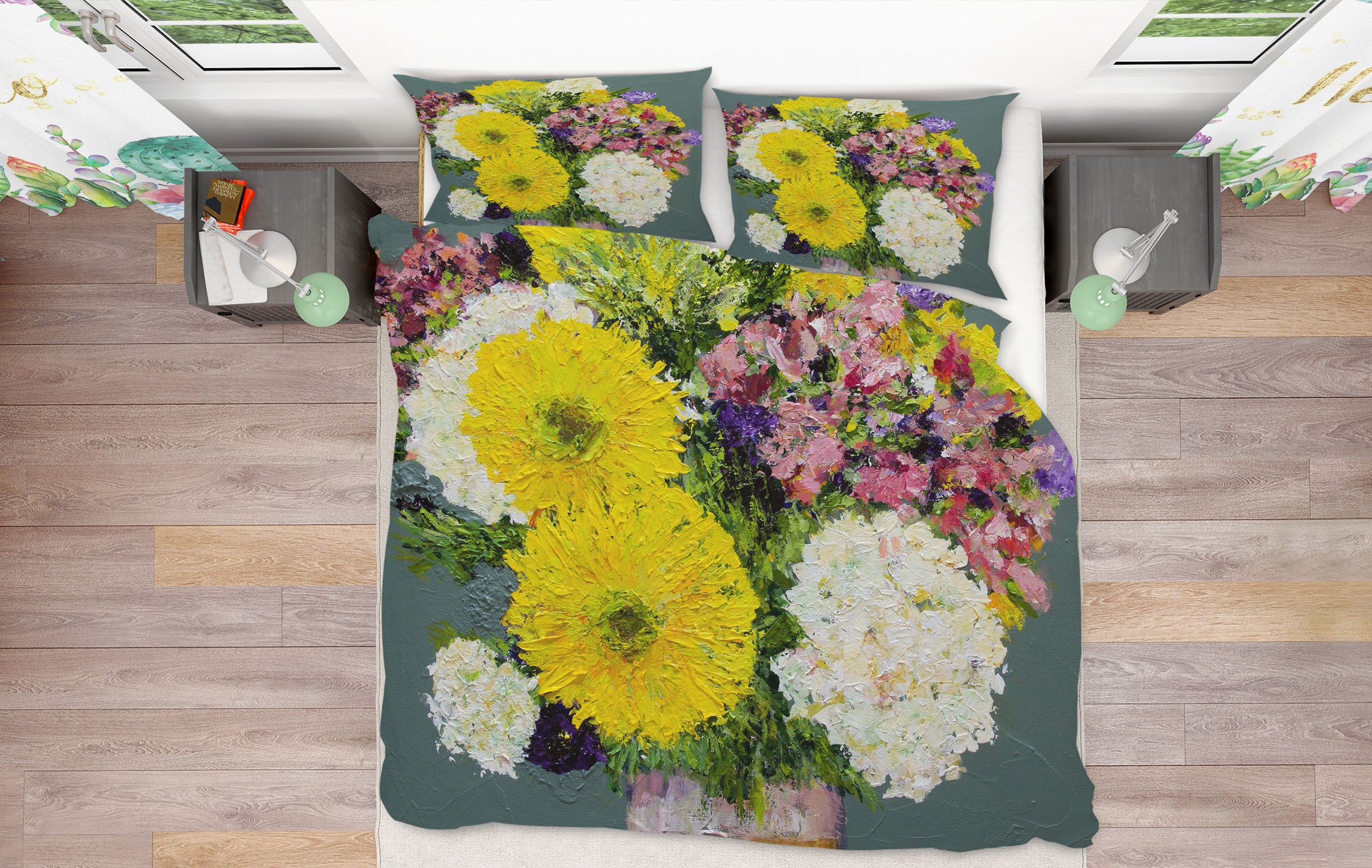 3D Vase Chrysanthemum 1089 Allan P. Friedlander Bedding Bed Pillowcases Quilt