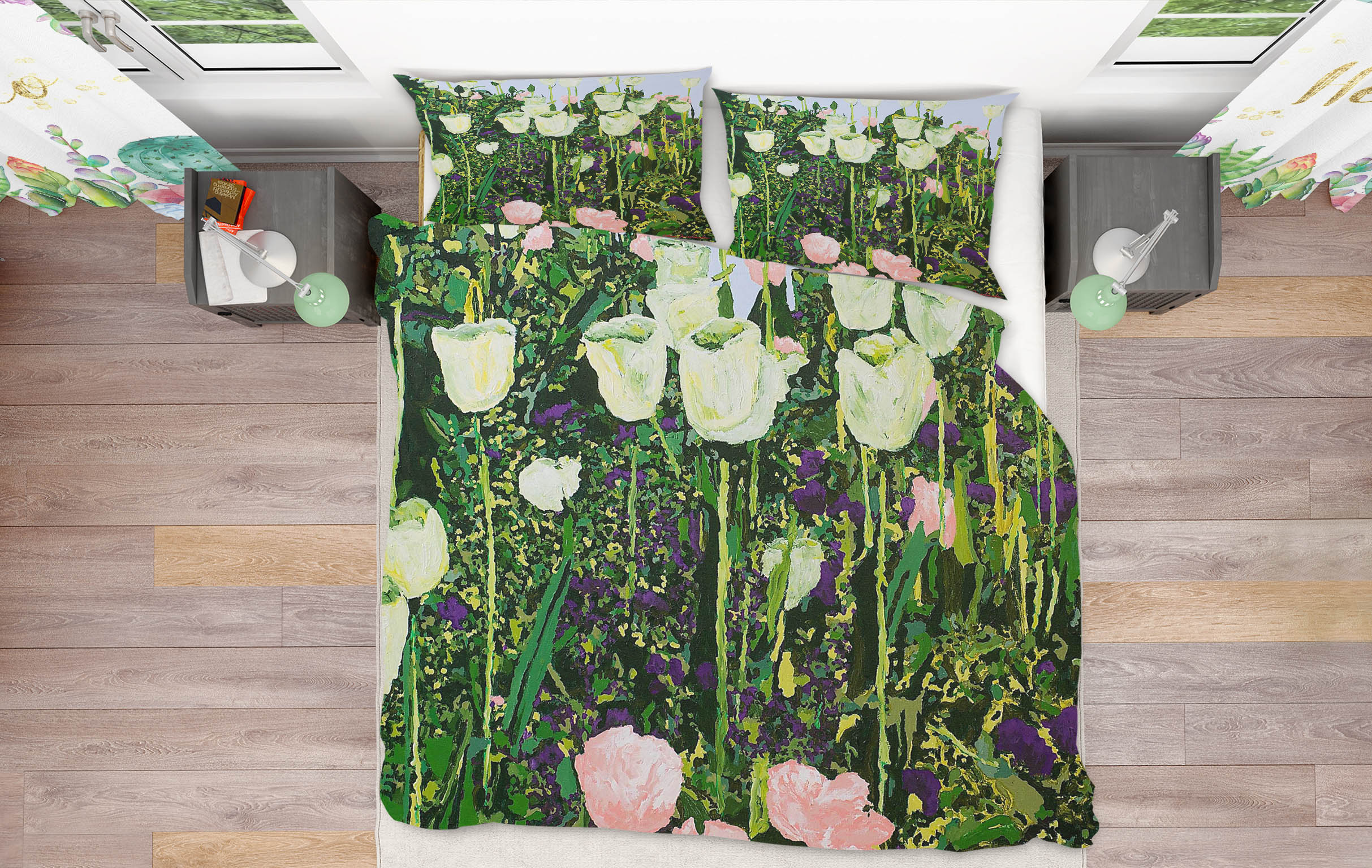 3D Tulip Delight 1042 Allan P. Friedlander Bedding Bed Pillowcases Quilt