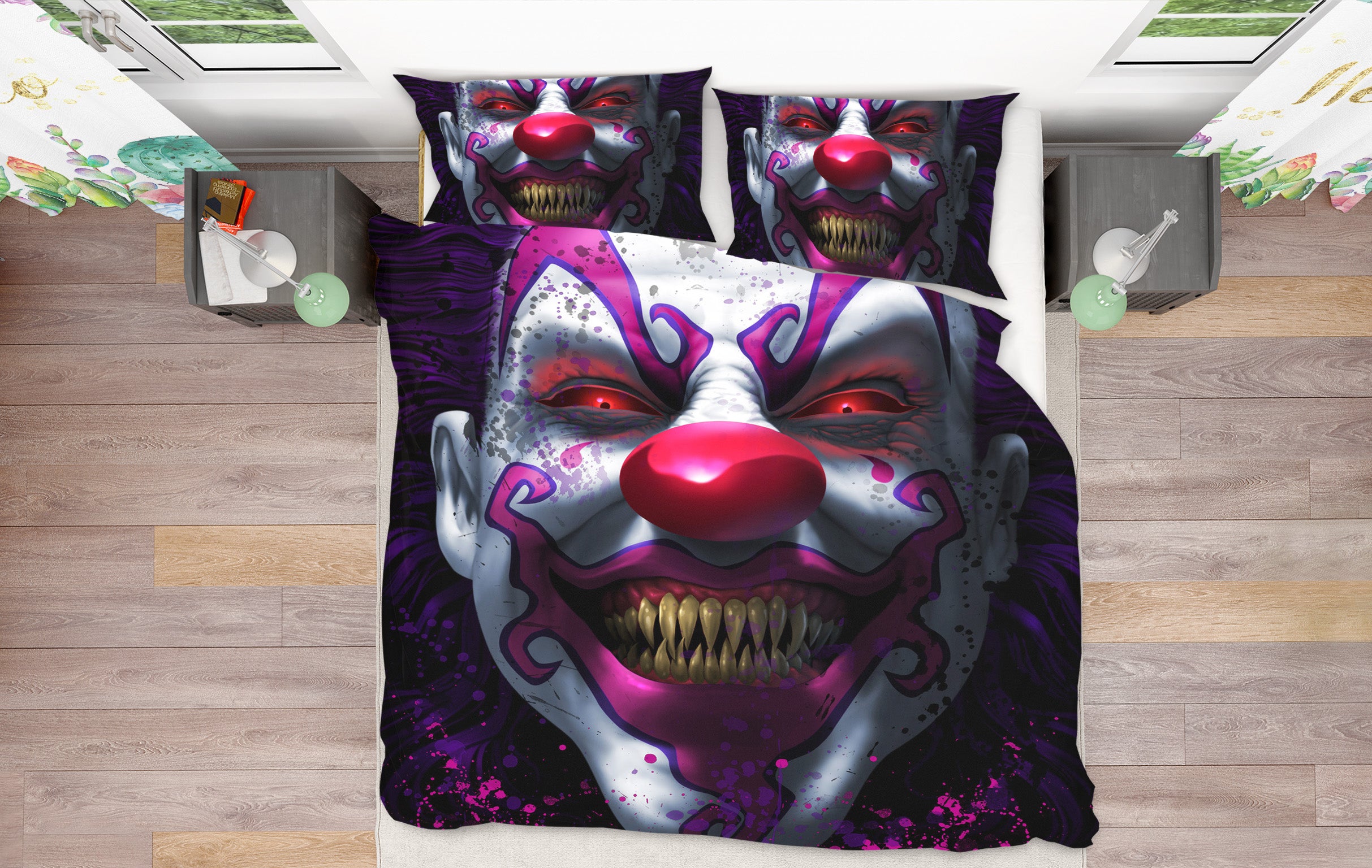 3D Clown 4095 Tom Wood Bedding Bed Pillowcases Quilt