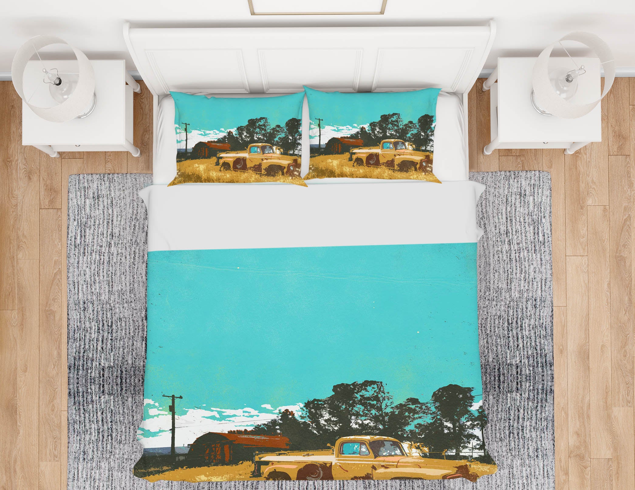 3D Prairie Truck 2103 Showdeer Bedding Bed Pillowcases Quilt