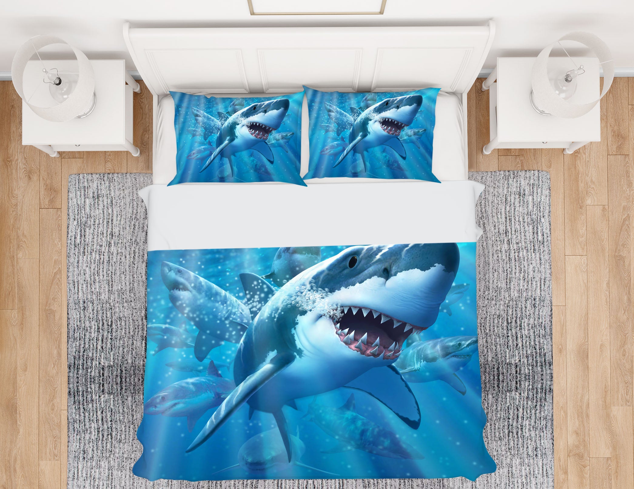 3D Great White Shark 2106 Jerry LoFaro bedding Bed Pillowcases Quilt