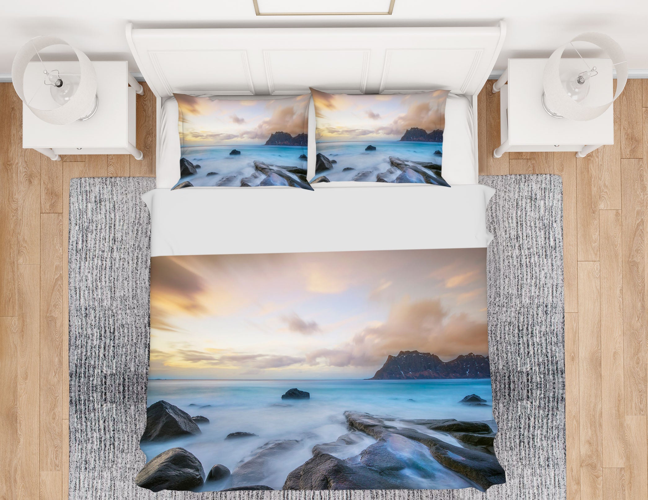 3D Sunset Waves 092 Marco Carmassi Bedding Bed Pillowcases Quilt