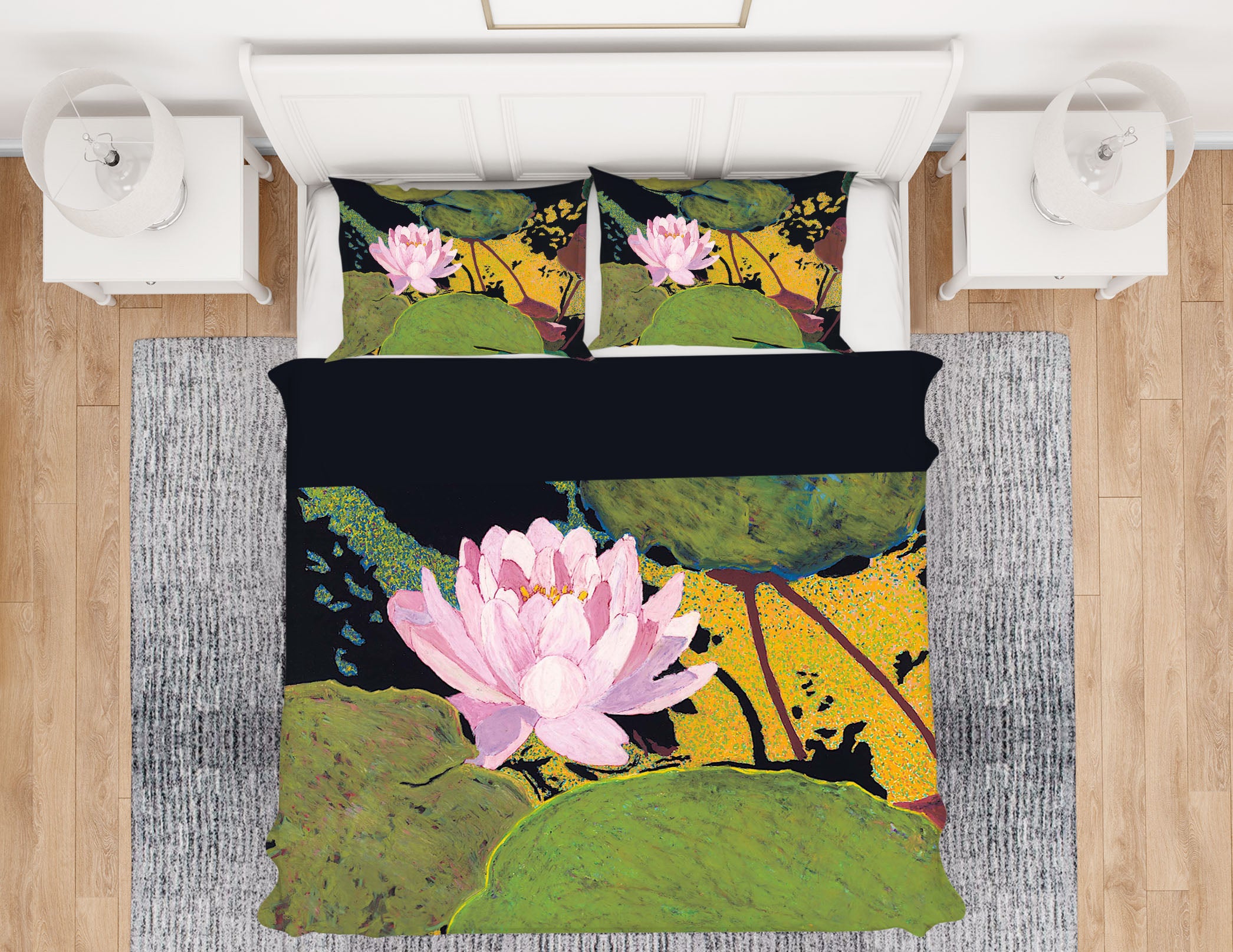 3D Pink Lotus 1163 Allan P. Friedlander Bedding Bed Pillowcases Quilt