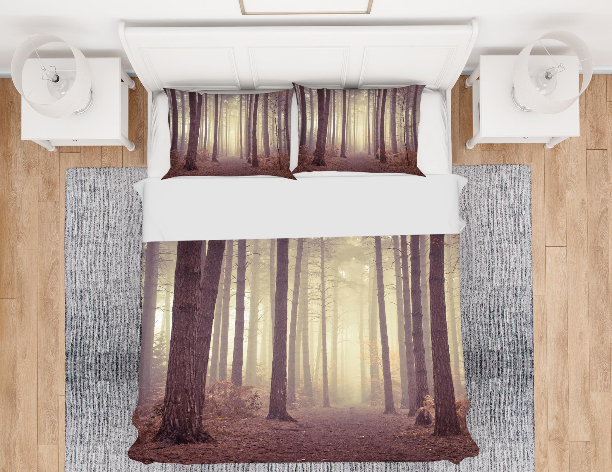 3D Foggy Woods 8593 Assaf Frank Bedding Bed Pillowcases Quilt