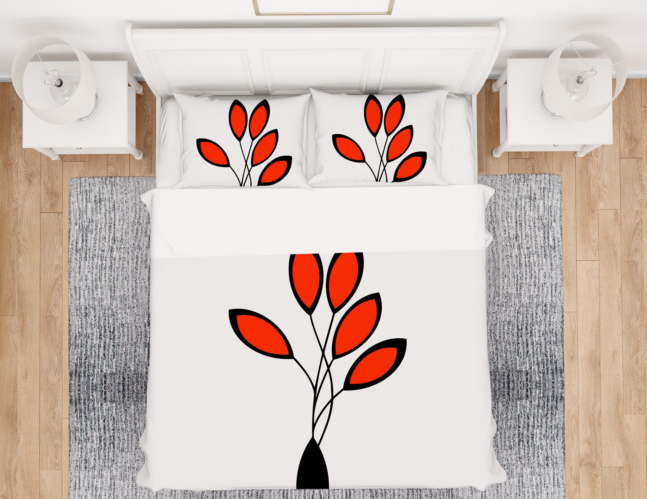 3D Vase Red Leaf 125 Boris Draschoff Bedding Bed Pillowcases Quilt