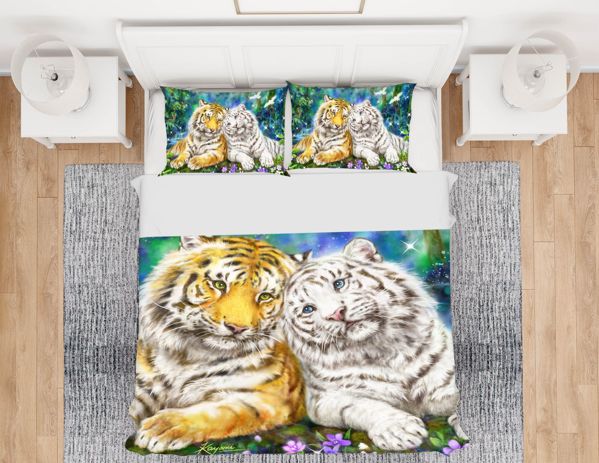 3D Tiger Friend 5944 Kayomi Harai Bedding Bed Pillowcases Quilt Cover Duvet Cover