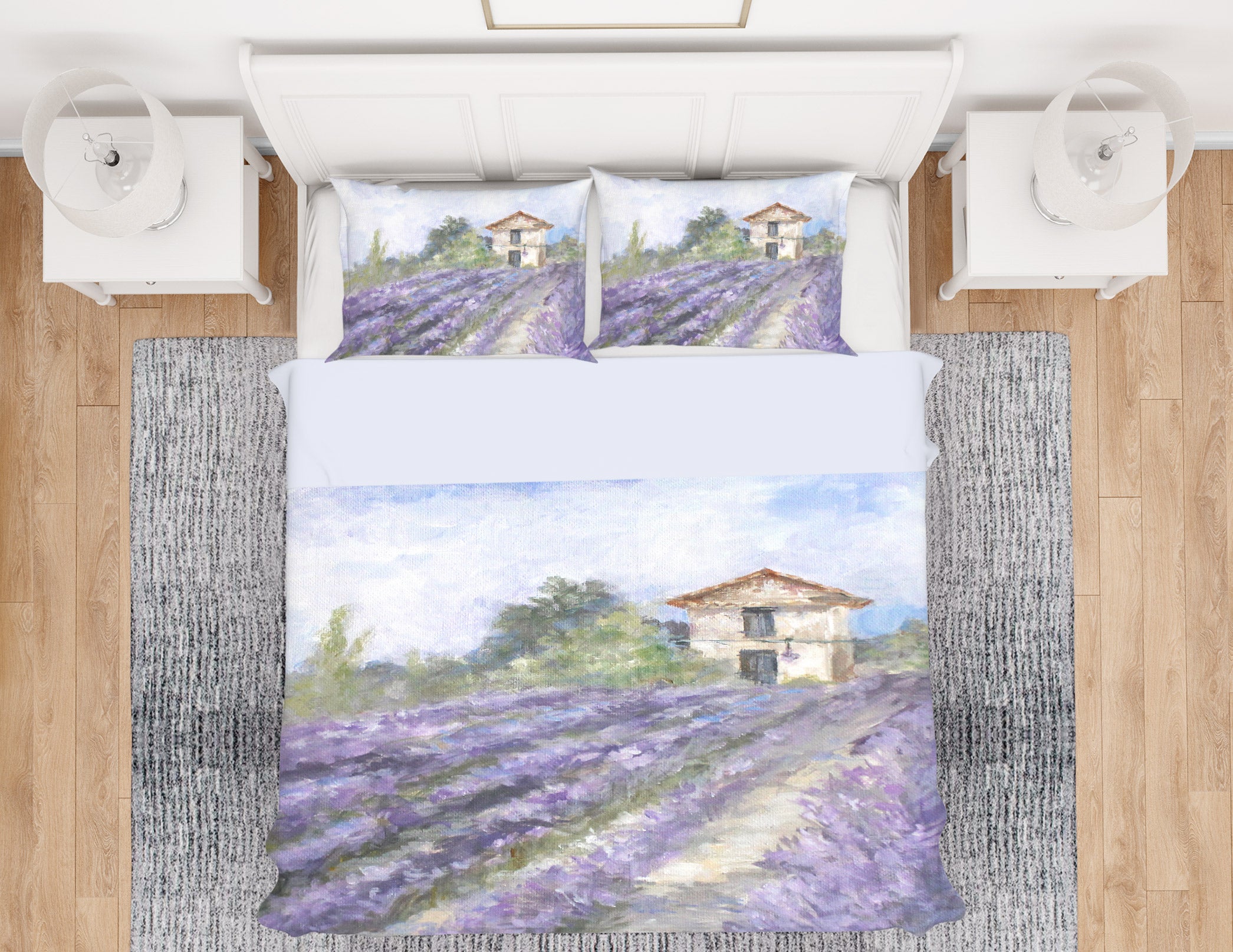 3D Purple Flower Field 2110 Debi Coules Bedding Bed Pillowcases Quilt