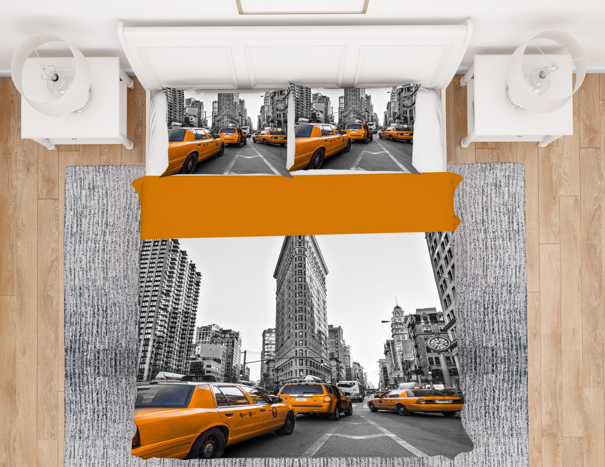 3D New York Taxi 1015 Assaf Frank Bedding Bed Pillowcases Quilt