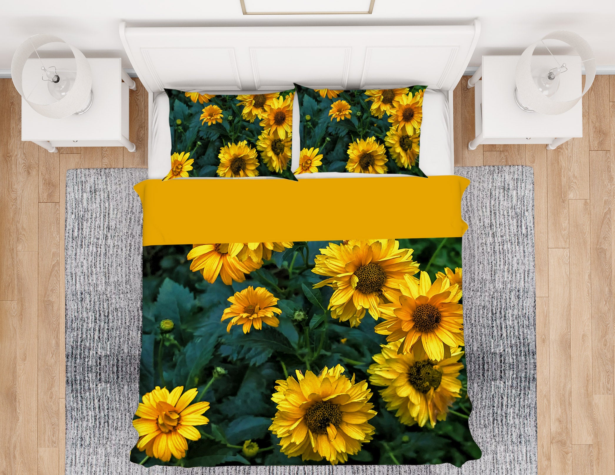 3D Yellow Sunflower 1036 Jerry LoFaro bedding Bed Pillowcases Quilt