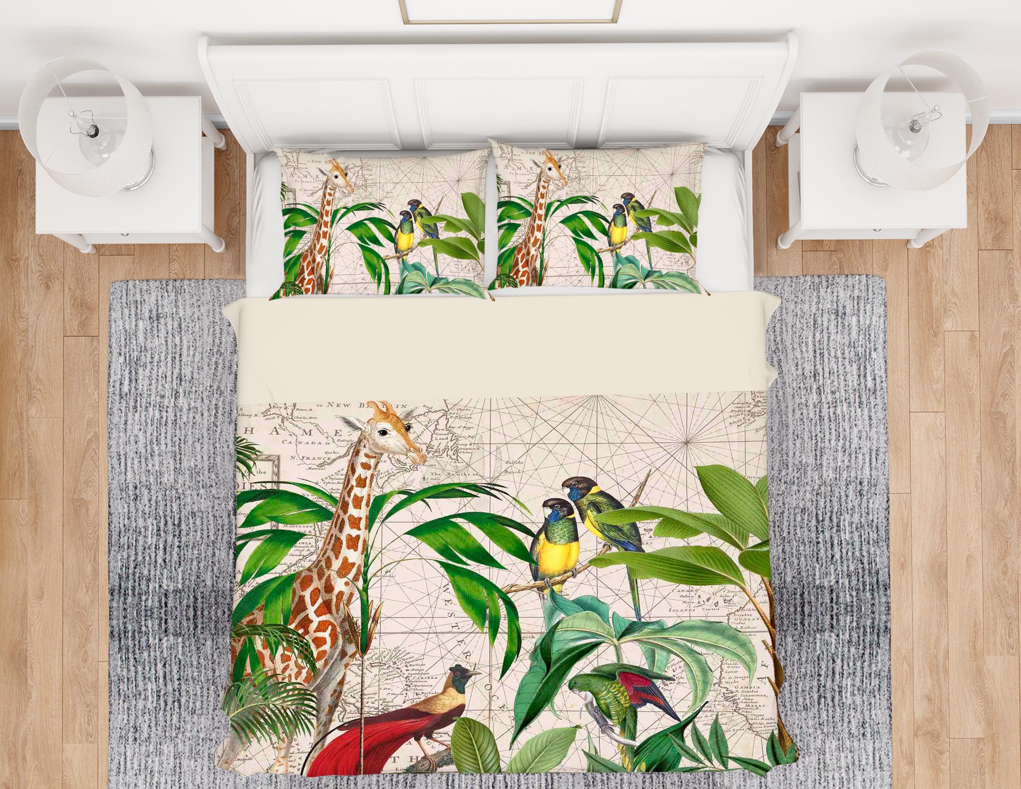 3D Palm Tree Map 2145 Andrea haase Bedding Bed Pillowcases Quilt