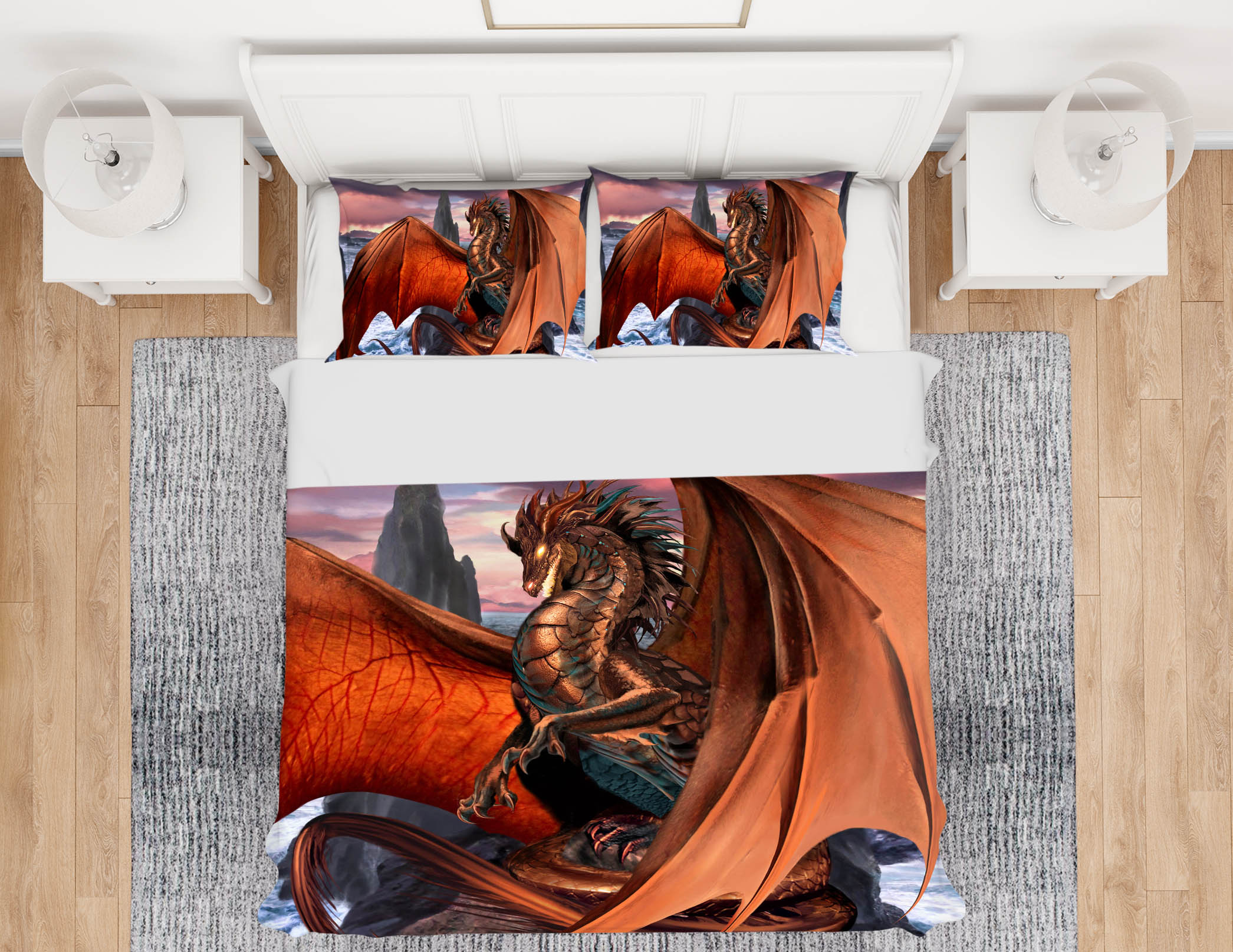 3D Orange Dragon 8310 Ruth Thompson Bedding Bed Pillowcases Quilt Cover Duvet Cover