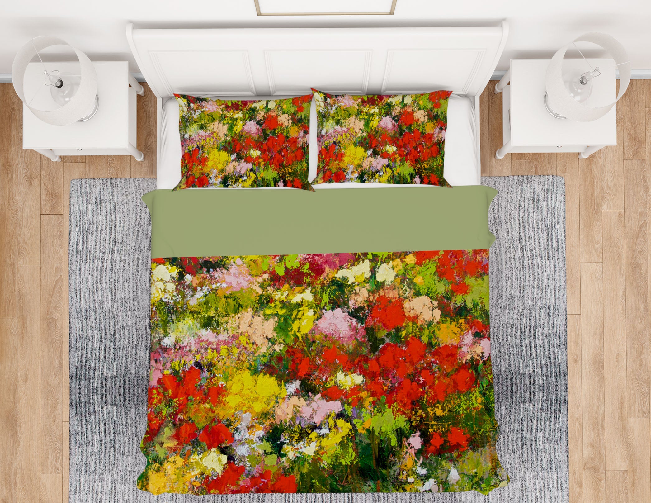 3D Colored Flowers 112 Allan P. Friedlander Bedding Bed Pillowcases Quilt