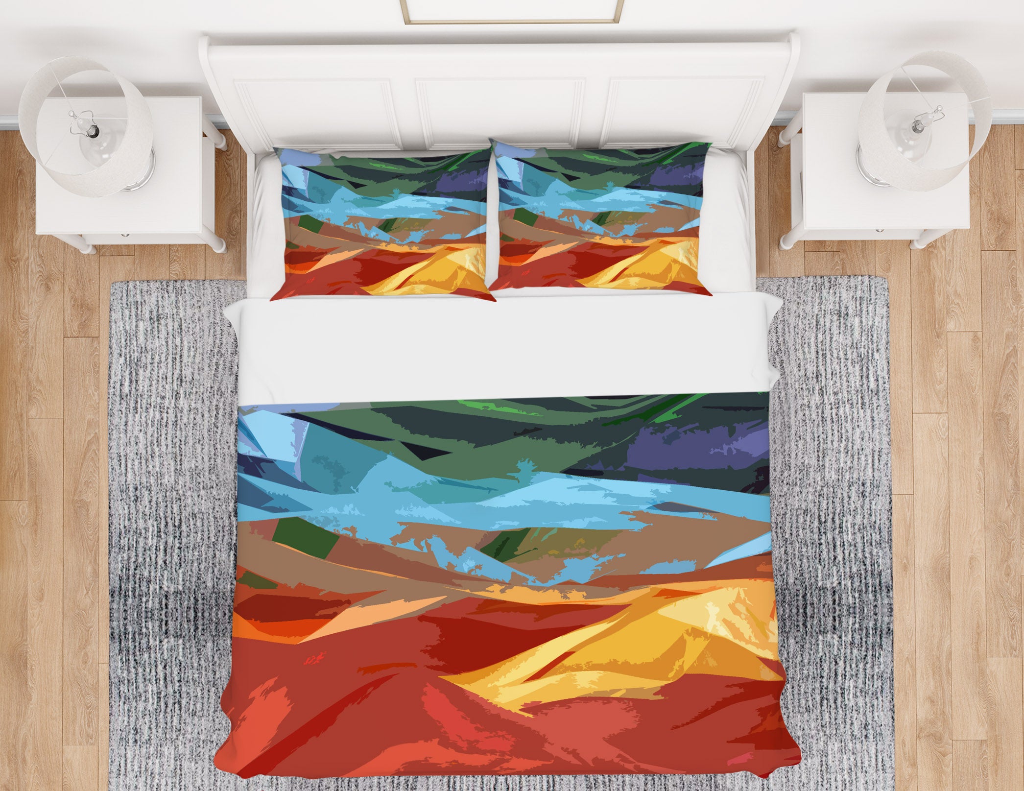 3D Colored Mountains Final 70171 Shandra Smith Bedding Bed Pillowcases Quilt