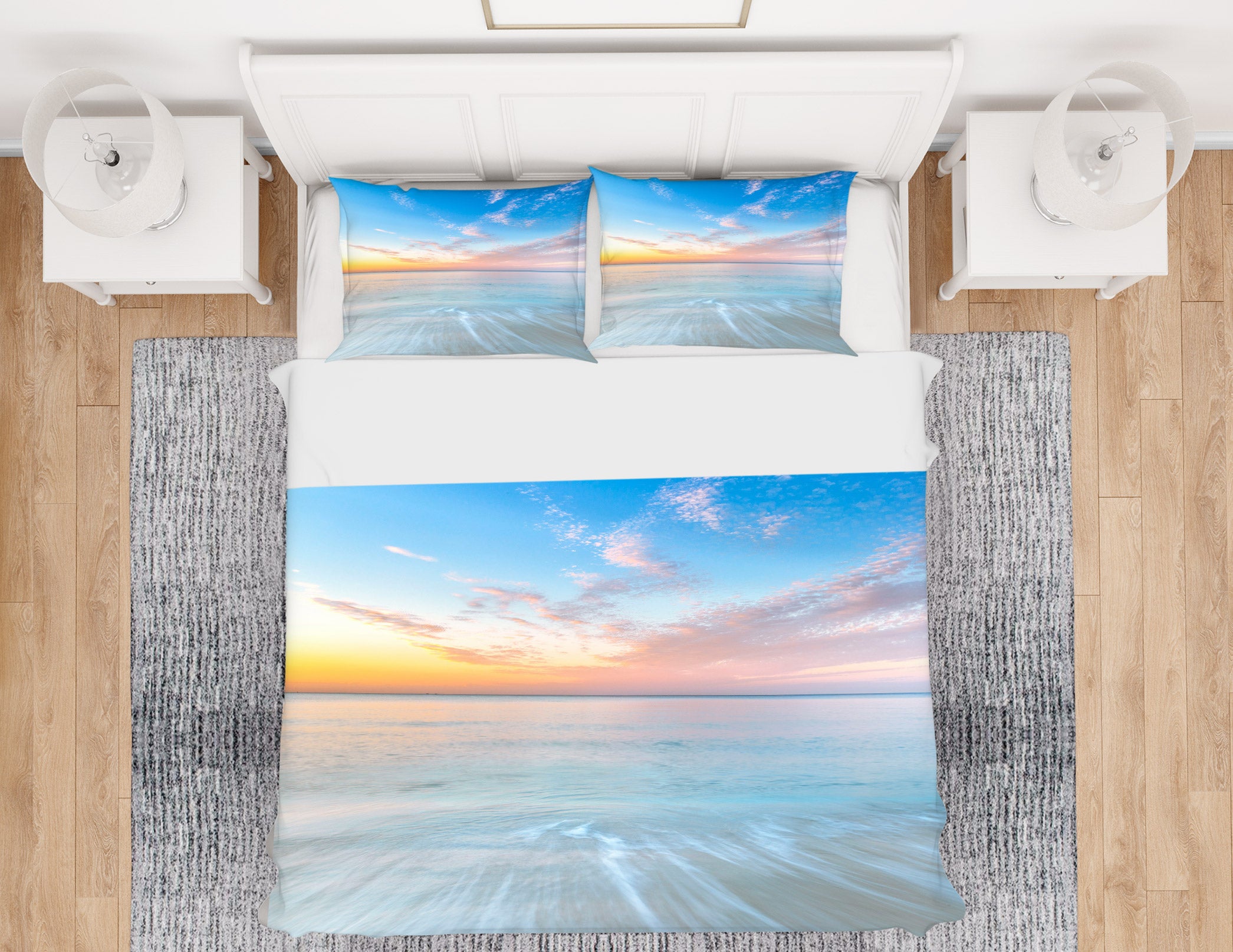 3D Sunset Blue Sea 1023 Assaf Frank Bedding Bed Pillowcases Quilt