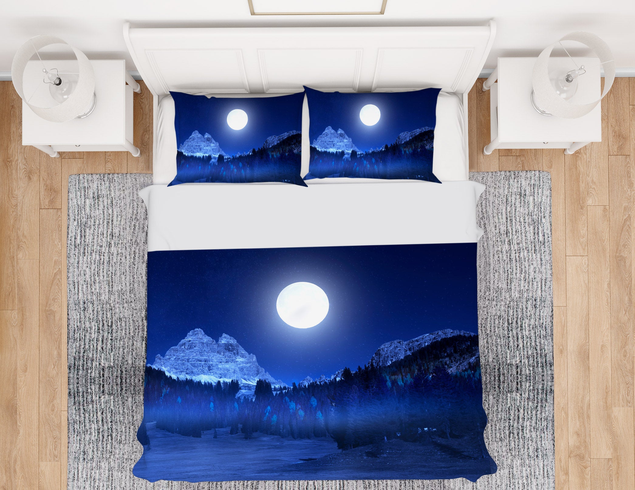 3D Mountain Moon 160 Marco Carmassi Bedding Bed Pillowcases Quilt