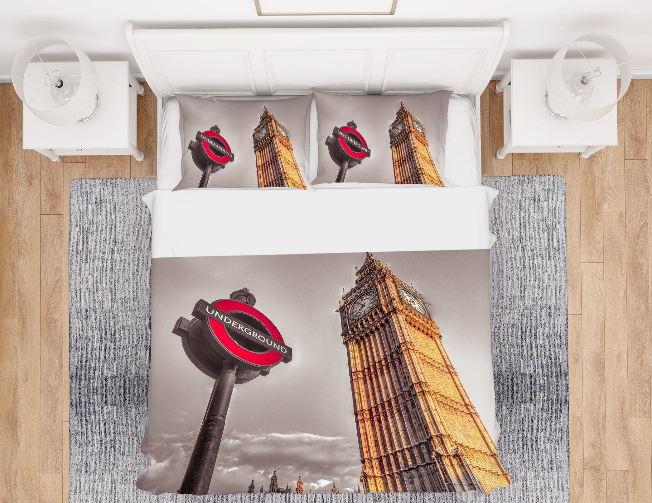 3D Street Sign Clock Tower 8636 Assaf Frank Bedding Bed Pillowcases Quilt