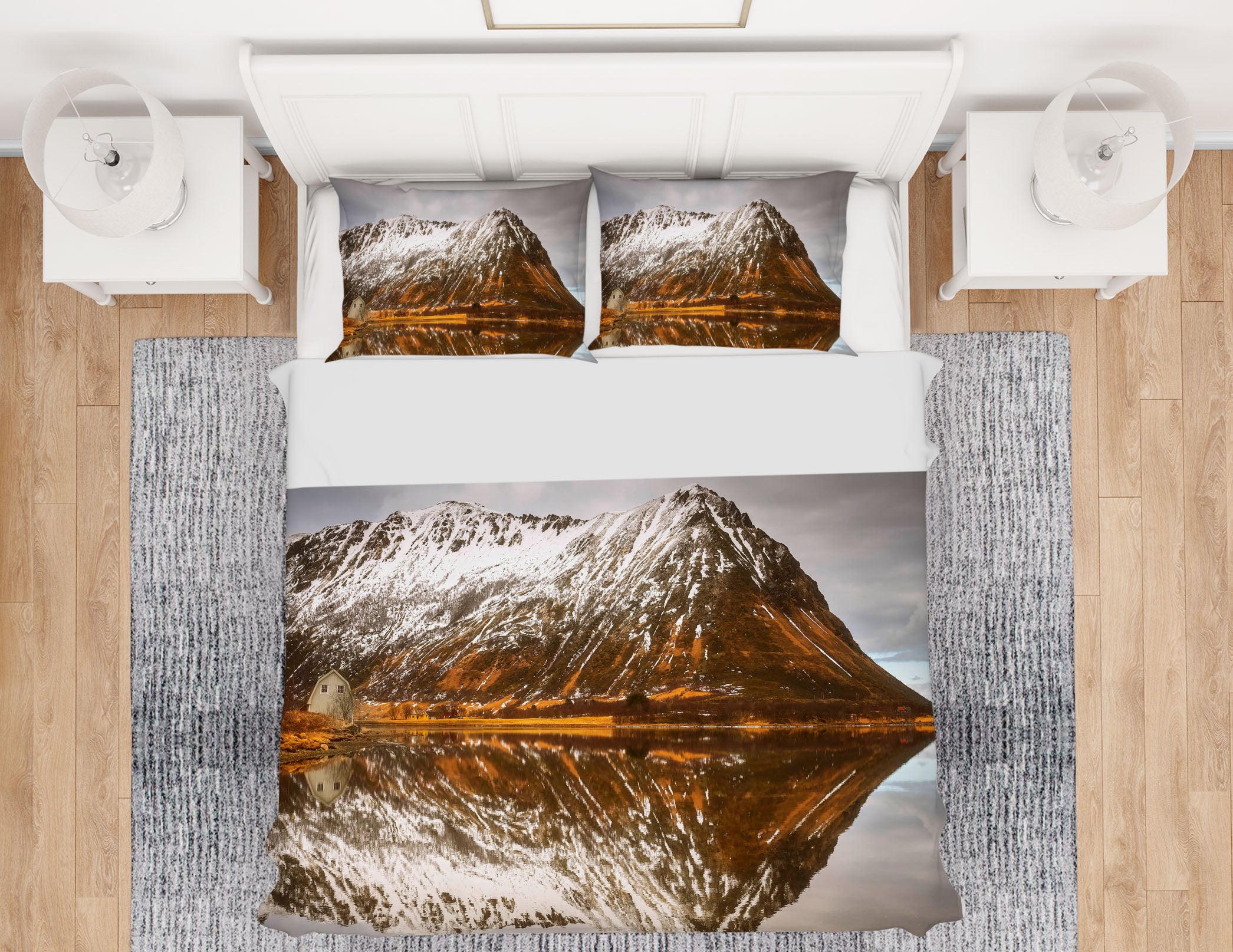 3D Mountain Reflected 101 Marco Carmassi Bedding Bed Pillowcases Quilt