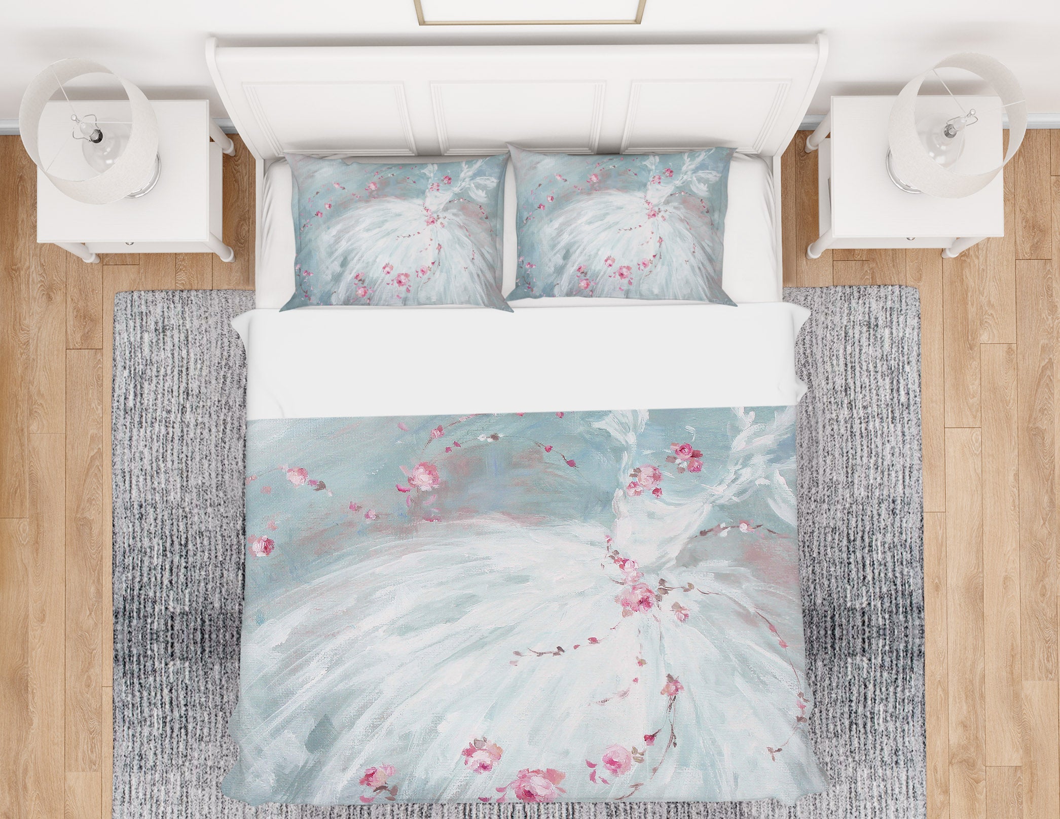 3D Petal White Dress 2022 Debi Coules Bedding Bed Pillowcases Quilt