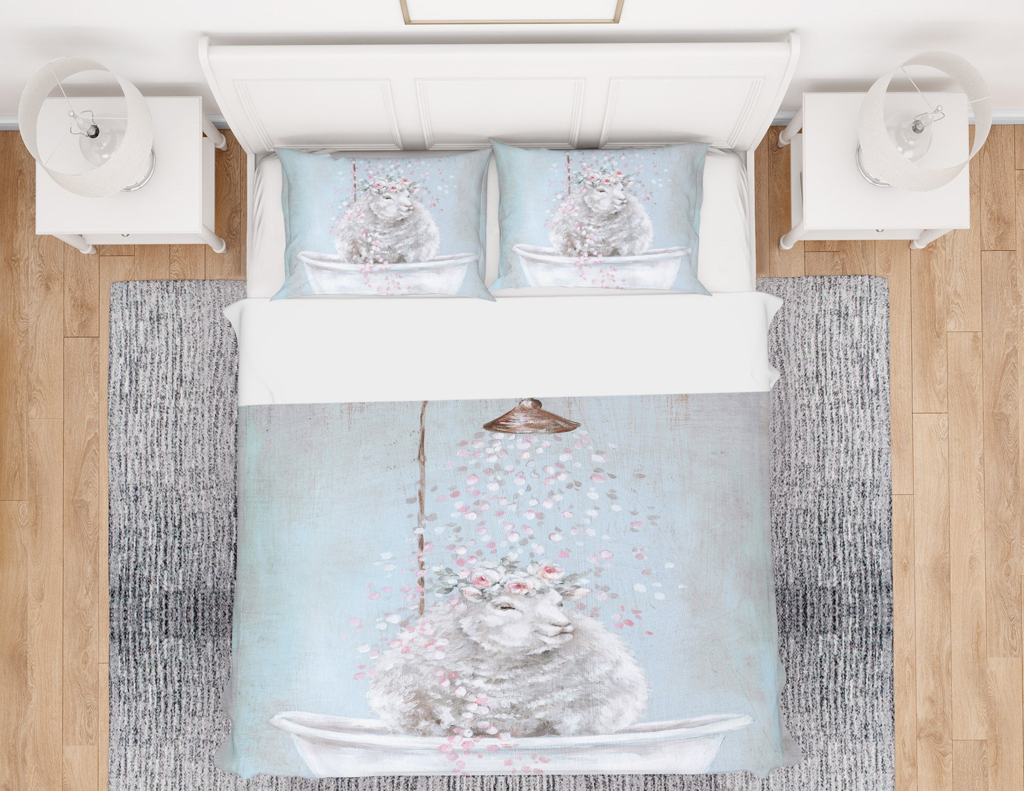 3D Sheep Bath 2046 Debi Coules Bedding Bed Pillowcases Quilt